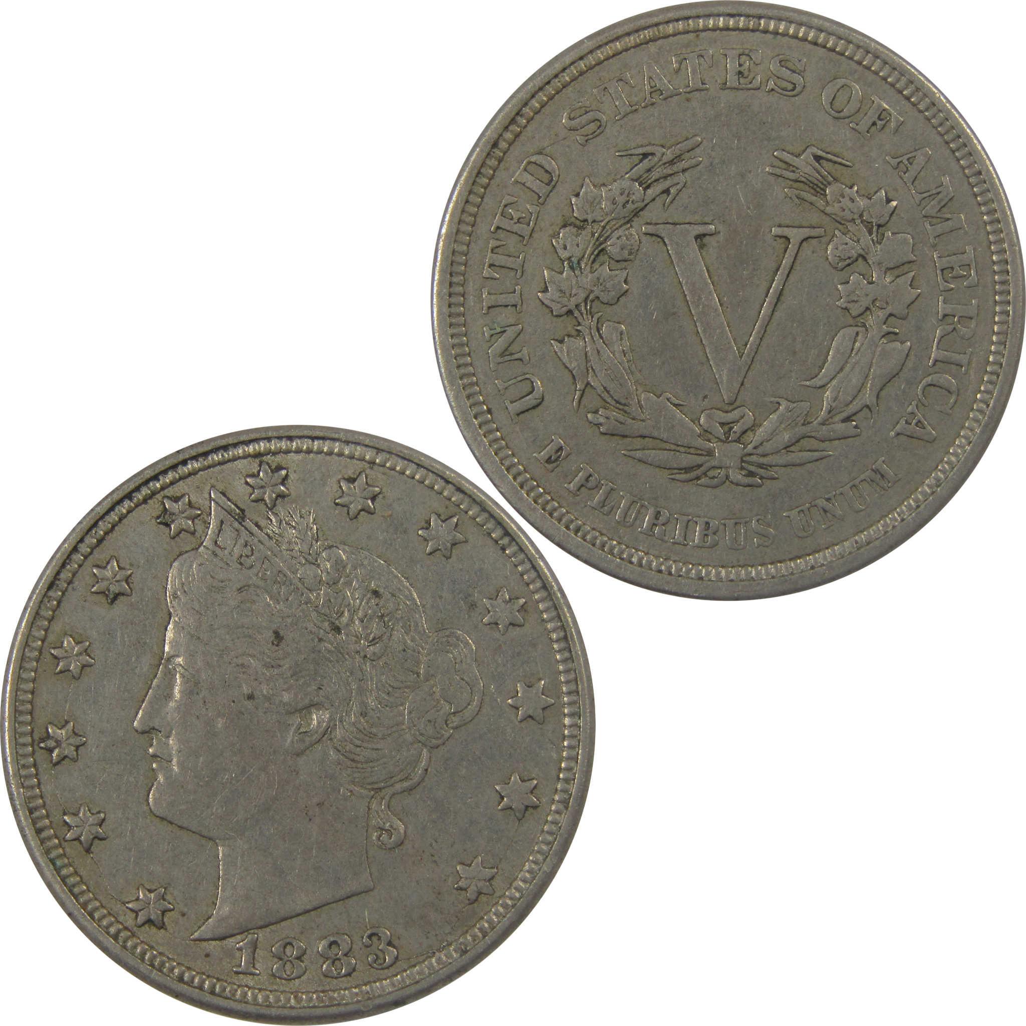 1883 No Cents Liberty Head V Nickel XF EF Extremely Fine SKU:I24675