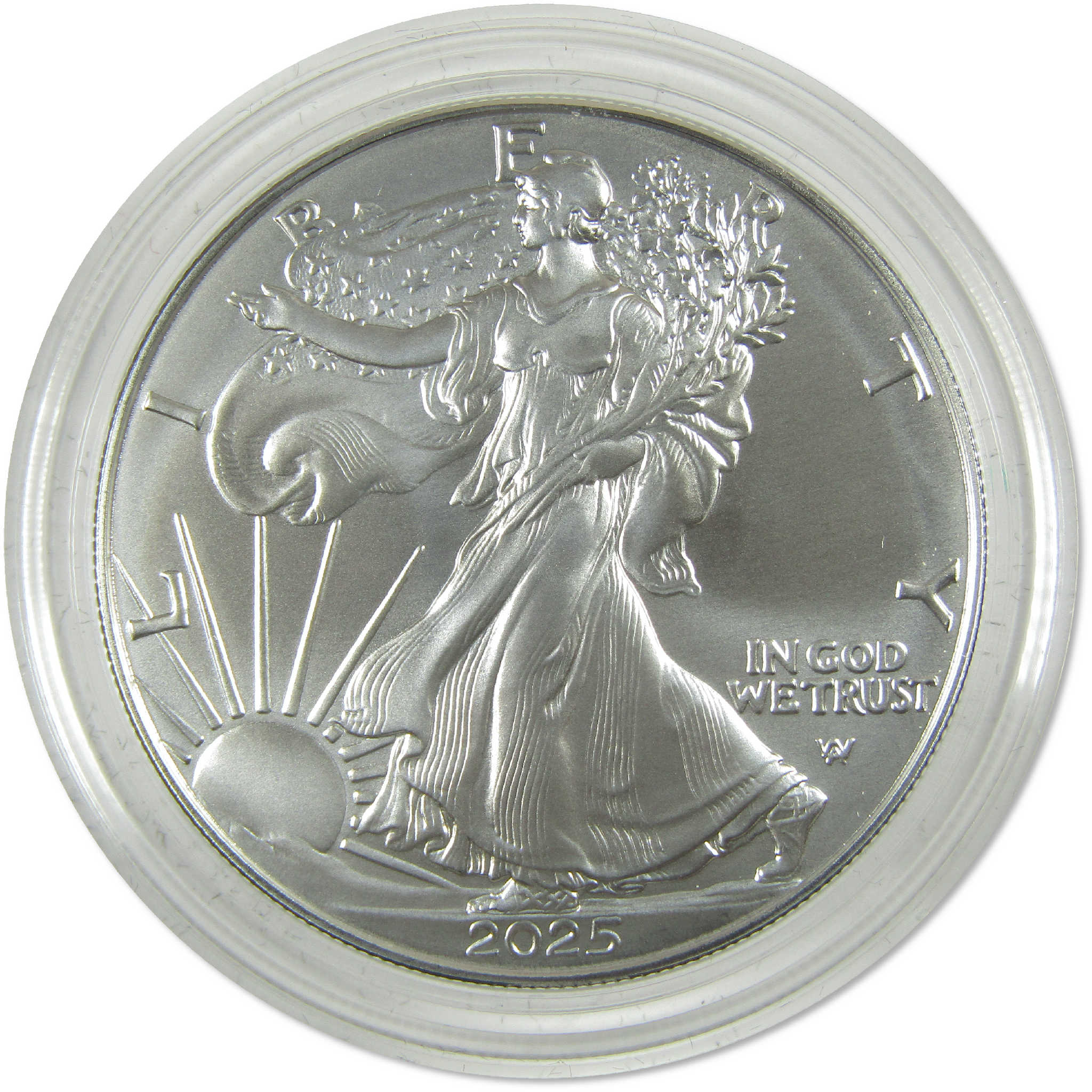 2025 W American Silver Eagle Uncirculated Bullion Burnished OGP COA