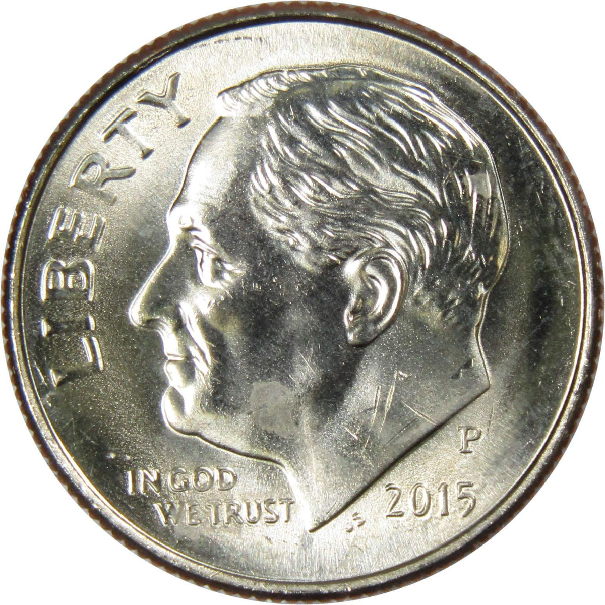 2015 P Roosevelt Dime Clad Uncirculated Mint State 10c Coin