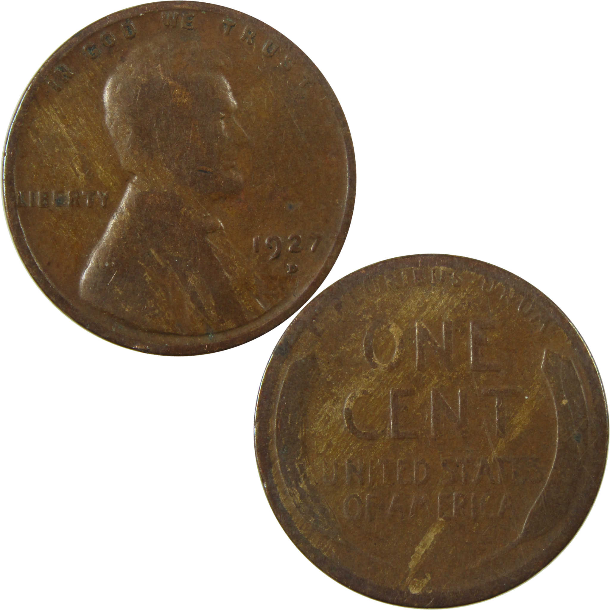 1927 D Lincoln Wheat Cent G Good Penny 1c Coin SKU:I27192