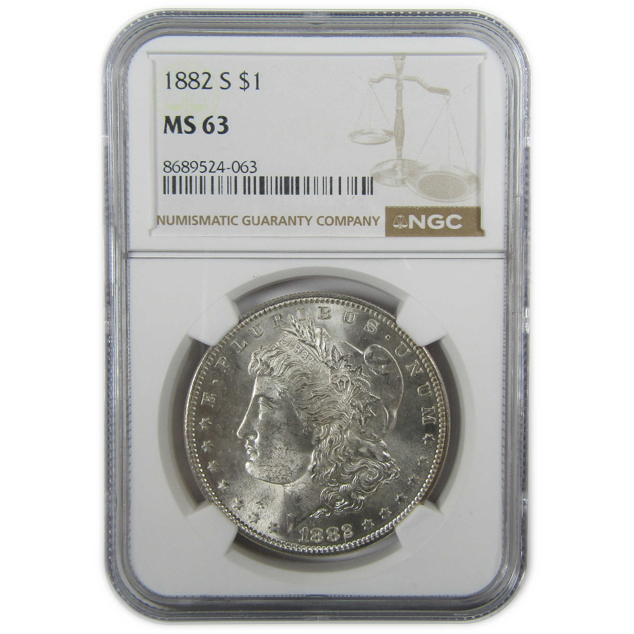 1882 S Morgan Silver Dollar MS 63 NGC Toned Reverse SKU:CP390