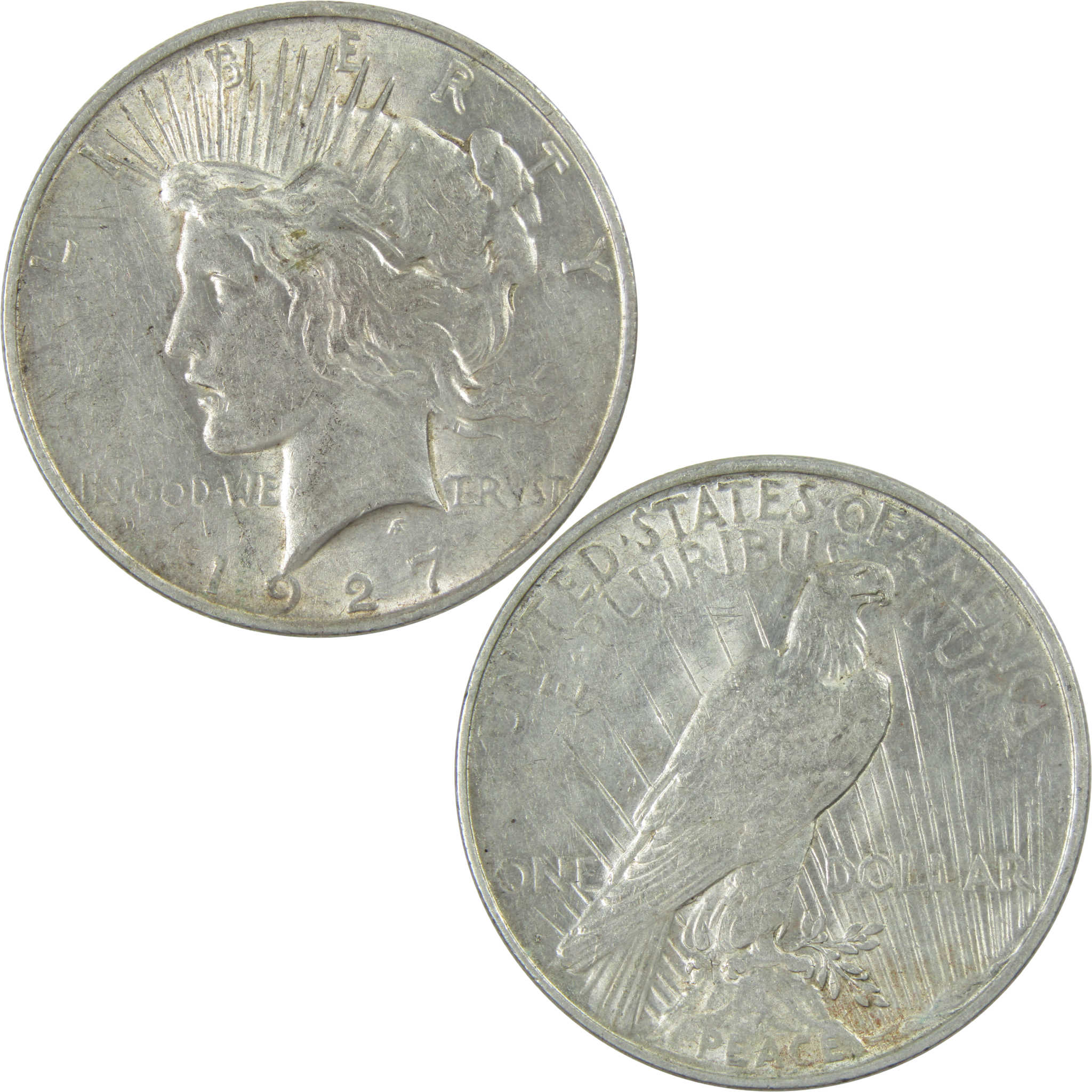 1927 D Peace Dollar AU About Uncirculated Silver $1 Coin SKU:I13688