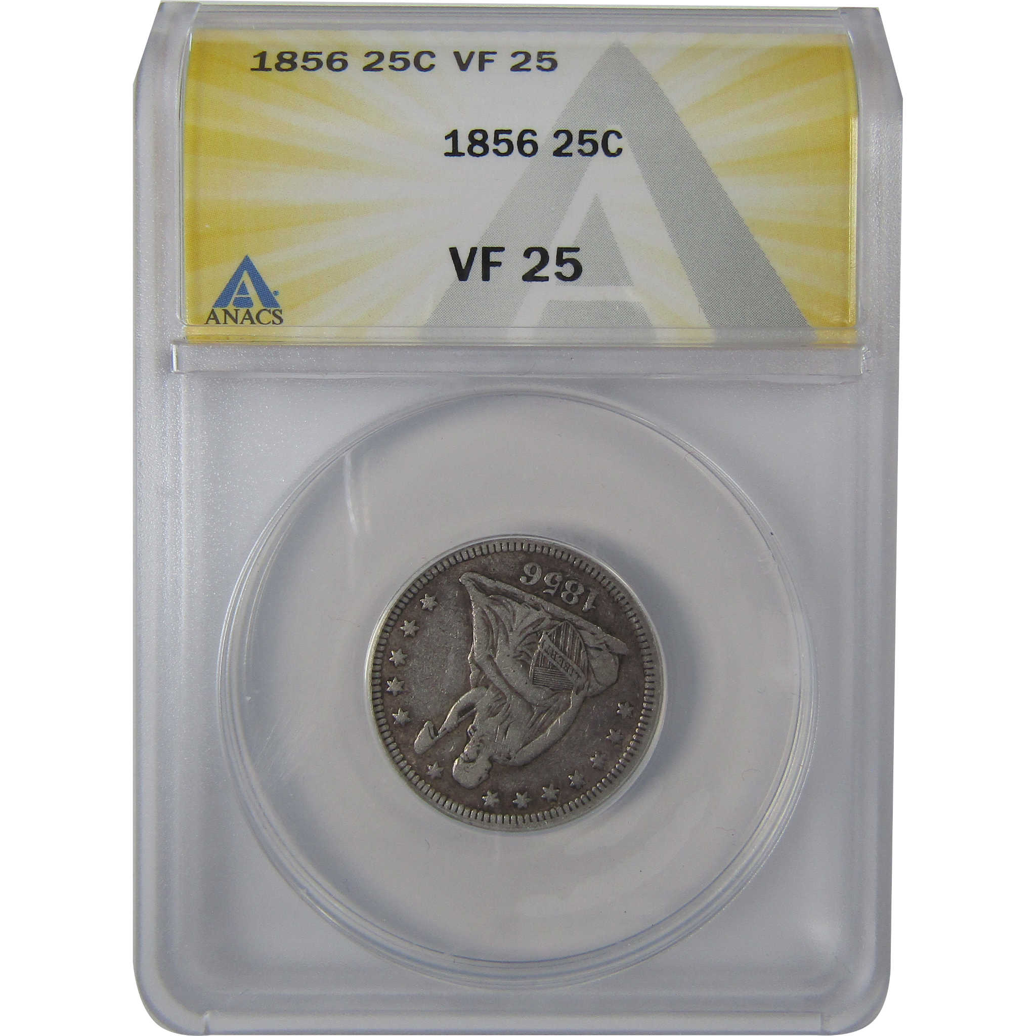 1856 Seated Liberty Quarter VF 25 ANACS Silver 25c Coin SKU:I23644