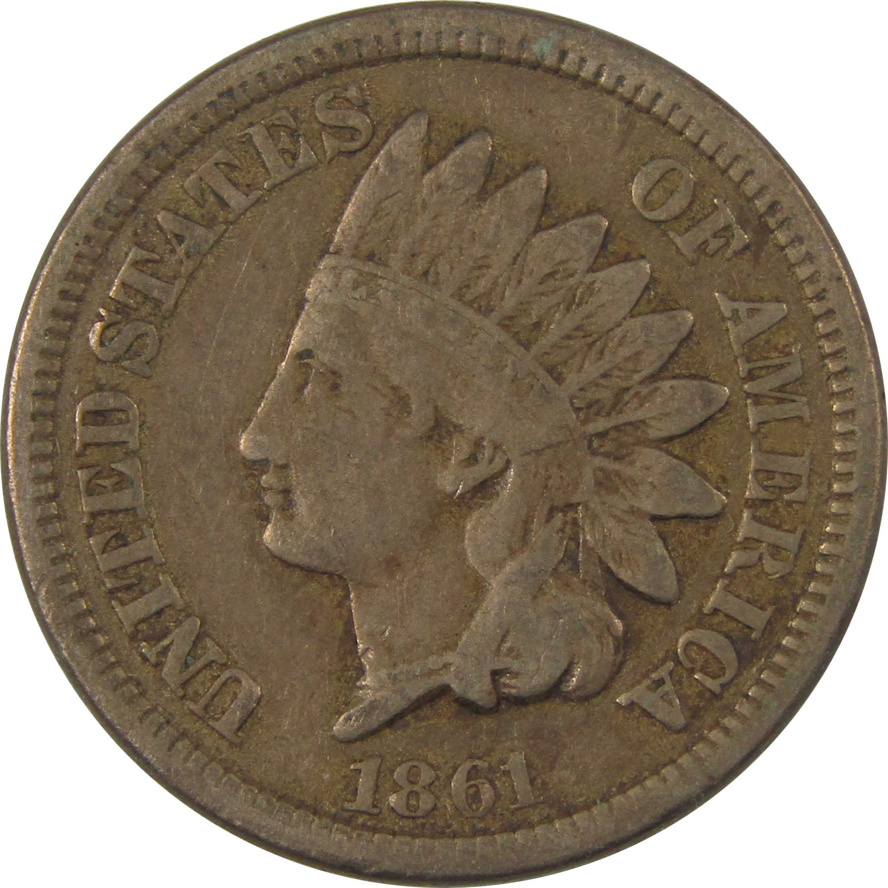 1861 Indian Head Cent VF Very Fine Penny 1c Coin SKU:I21203