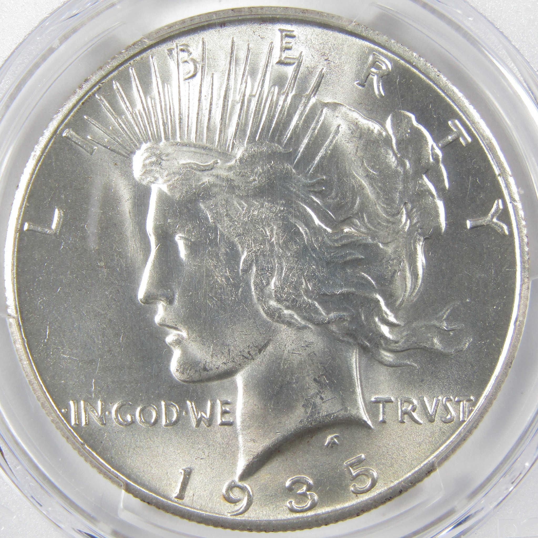 1935 S Peace Silver Dollar Uncirculated Details PCGS $1 Coin