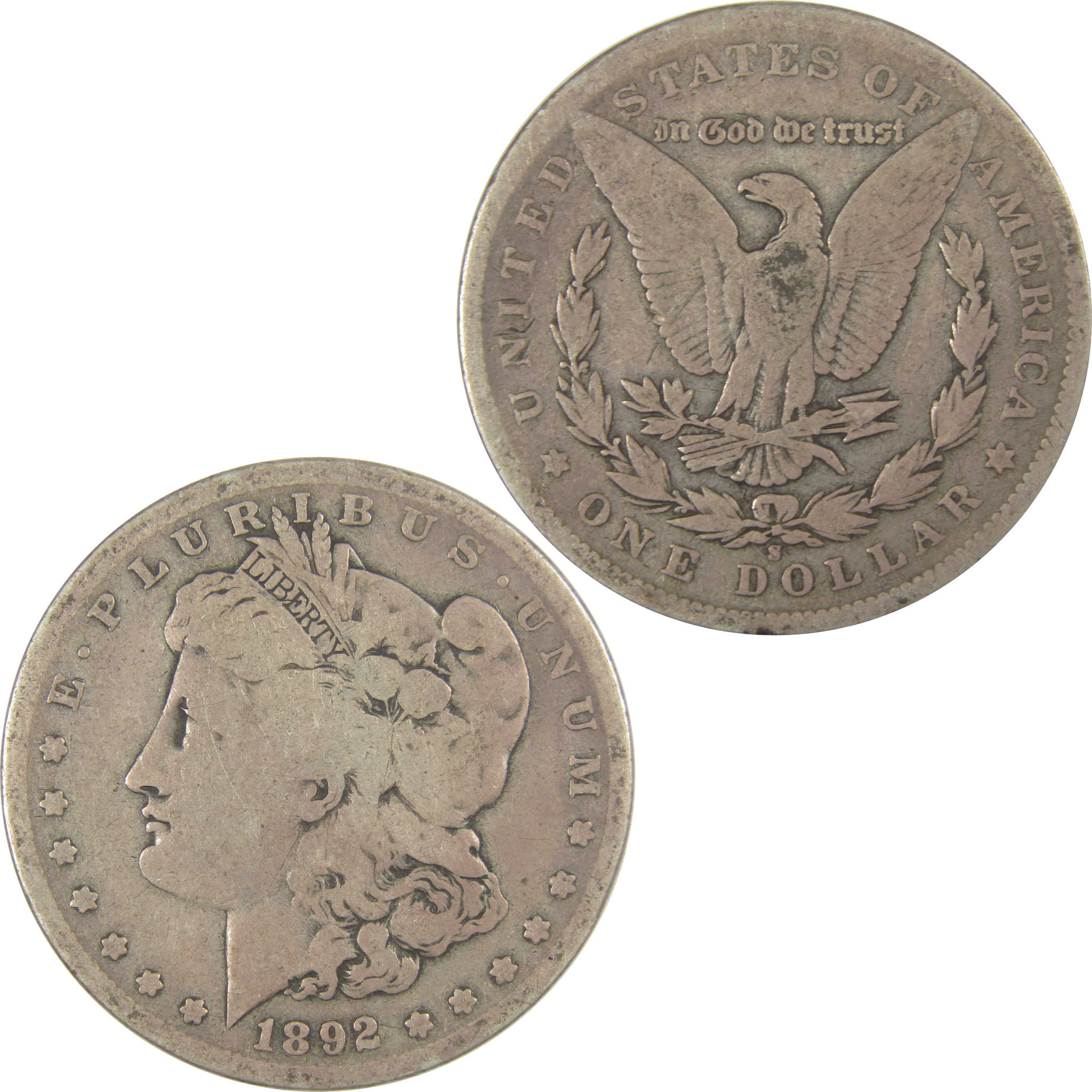 1892 S Morgan Dollar VG Very Good Silver $1 Coin SKU:CPC1041 - Morgan coin - Morgan silver dollar - Morgan silver dollar for sale - Profile Coins &amp; Collectibles