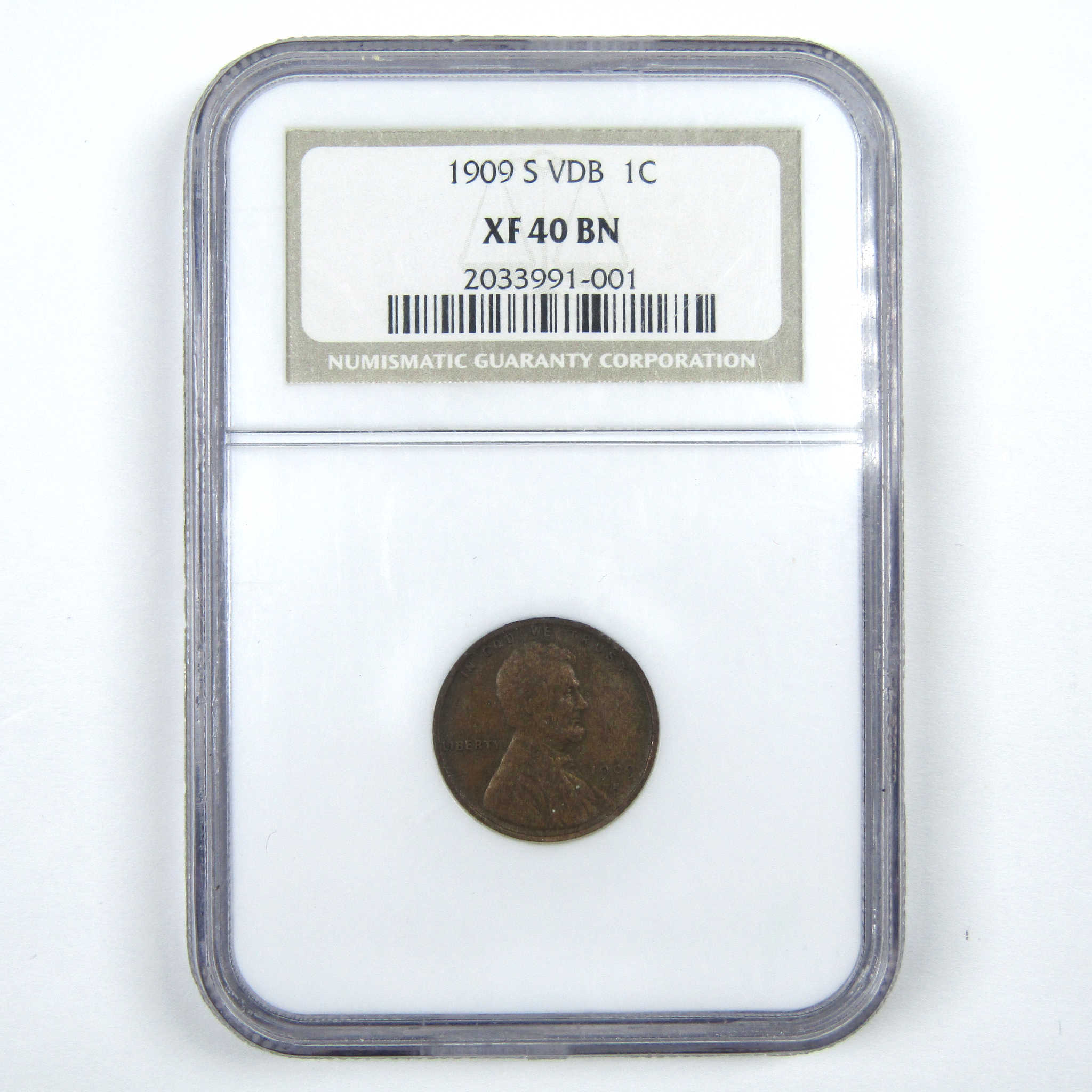 1909 S VDB Lincoln Wheat Cent XF 40 BN NGC Penny 1c Coin SKU:I14771