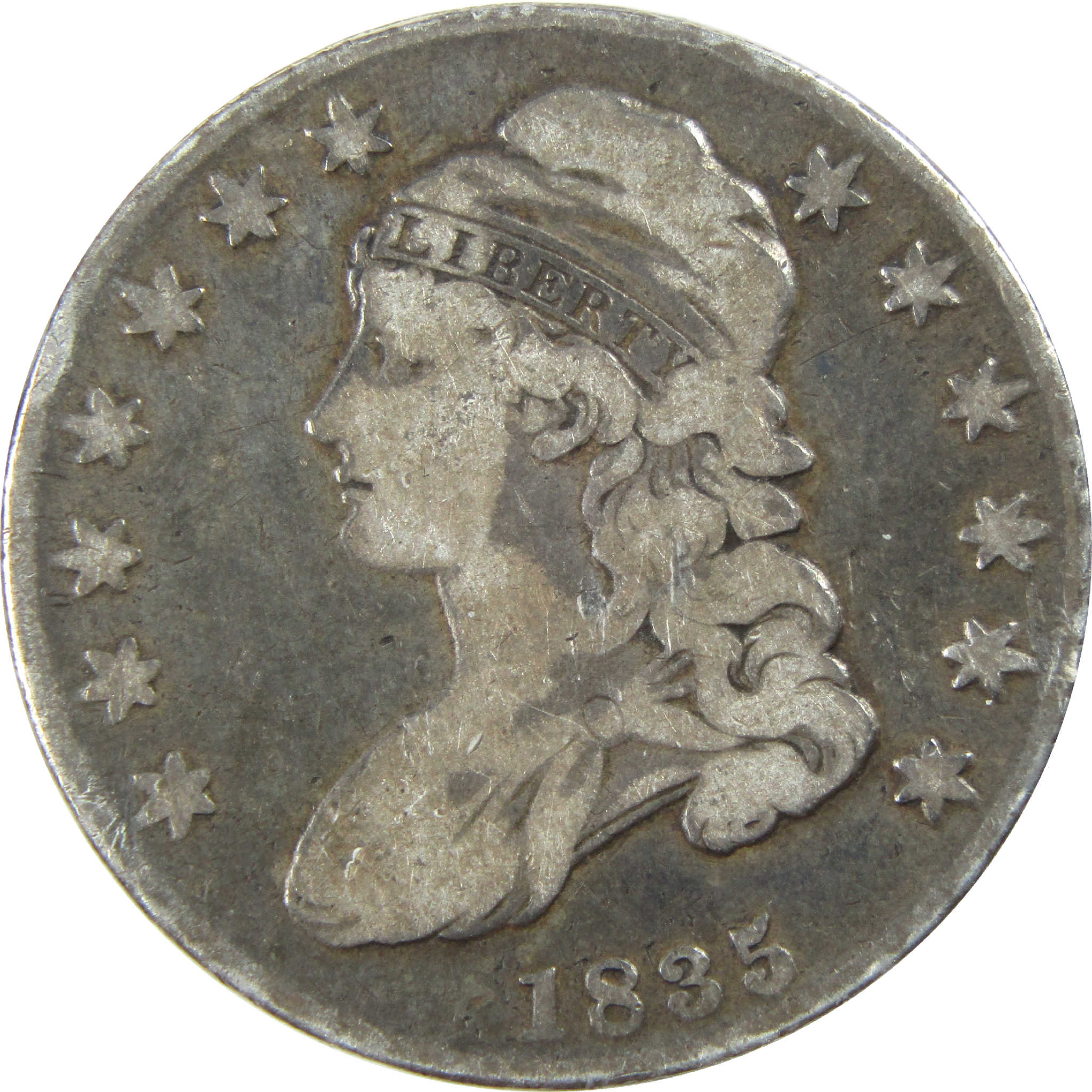 1835 Capped Bust Half Dollar AG About Good Silver 50c Coin SKU:I11767