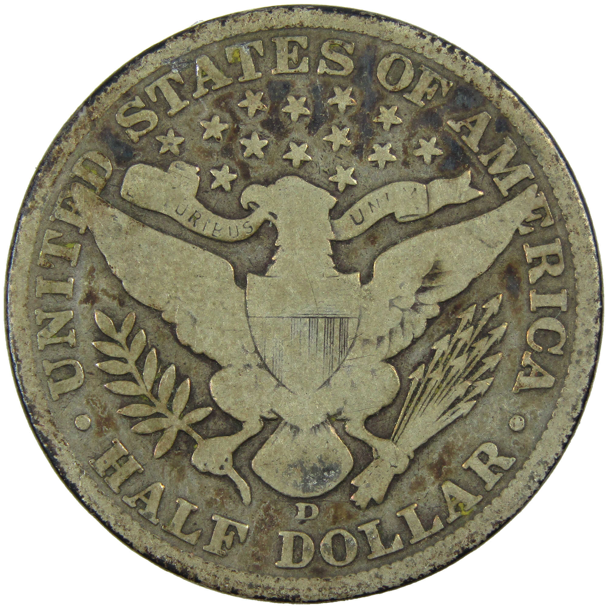 1907 D Barber Half Dollar G Good Silver 50c Coin SKU:I12744