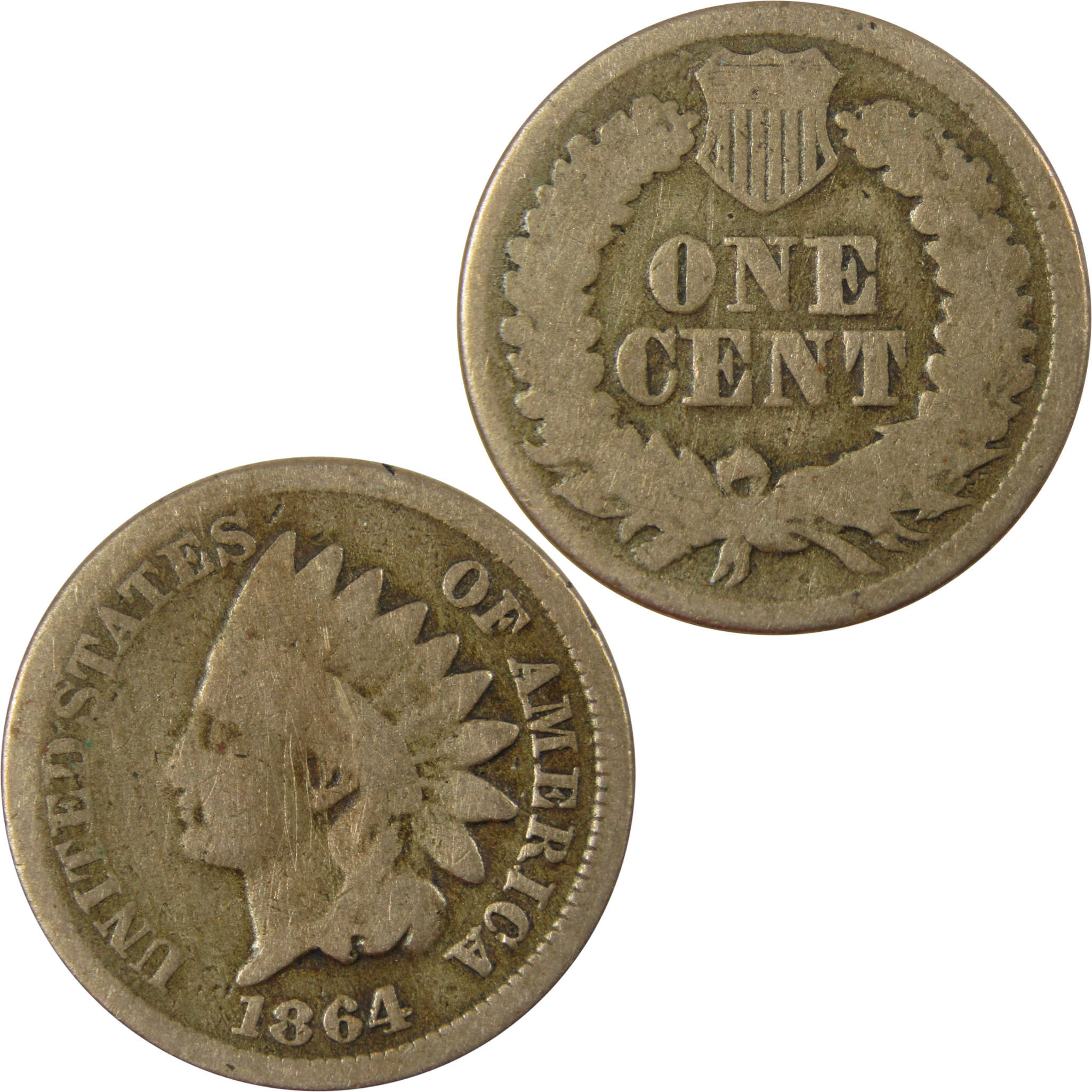 1864 Indian Head Copper-Nickel Cent G Good Details Penny SKU:CP1215