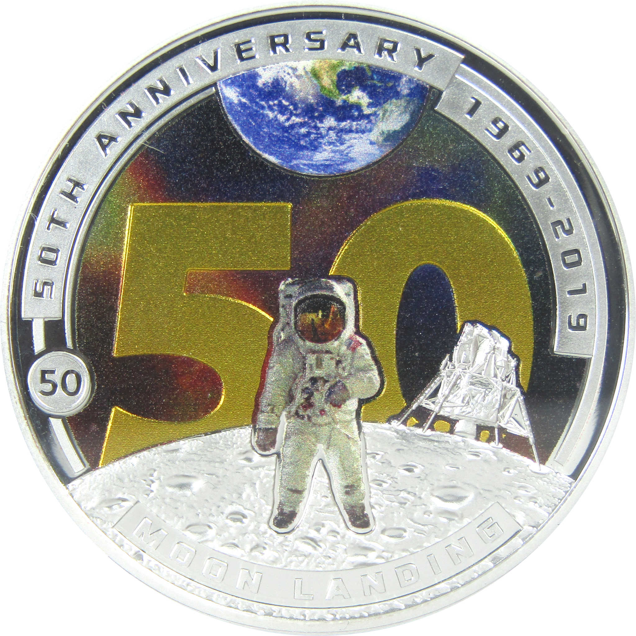 2019 Solomon Islands 50th Anniversary of Moon Landing Half $1 Proof