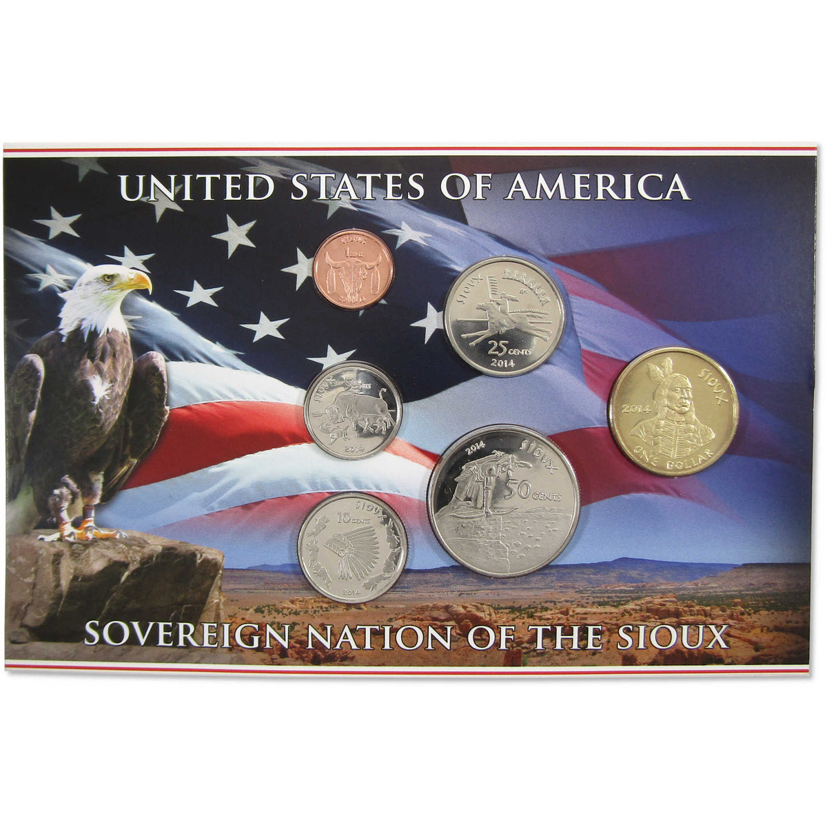 2014 Sioux Sovereign Nation Native American Uncirculated Coin Set