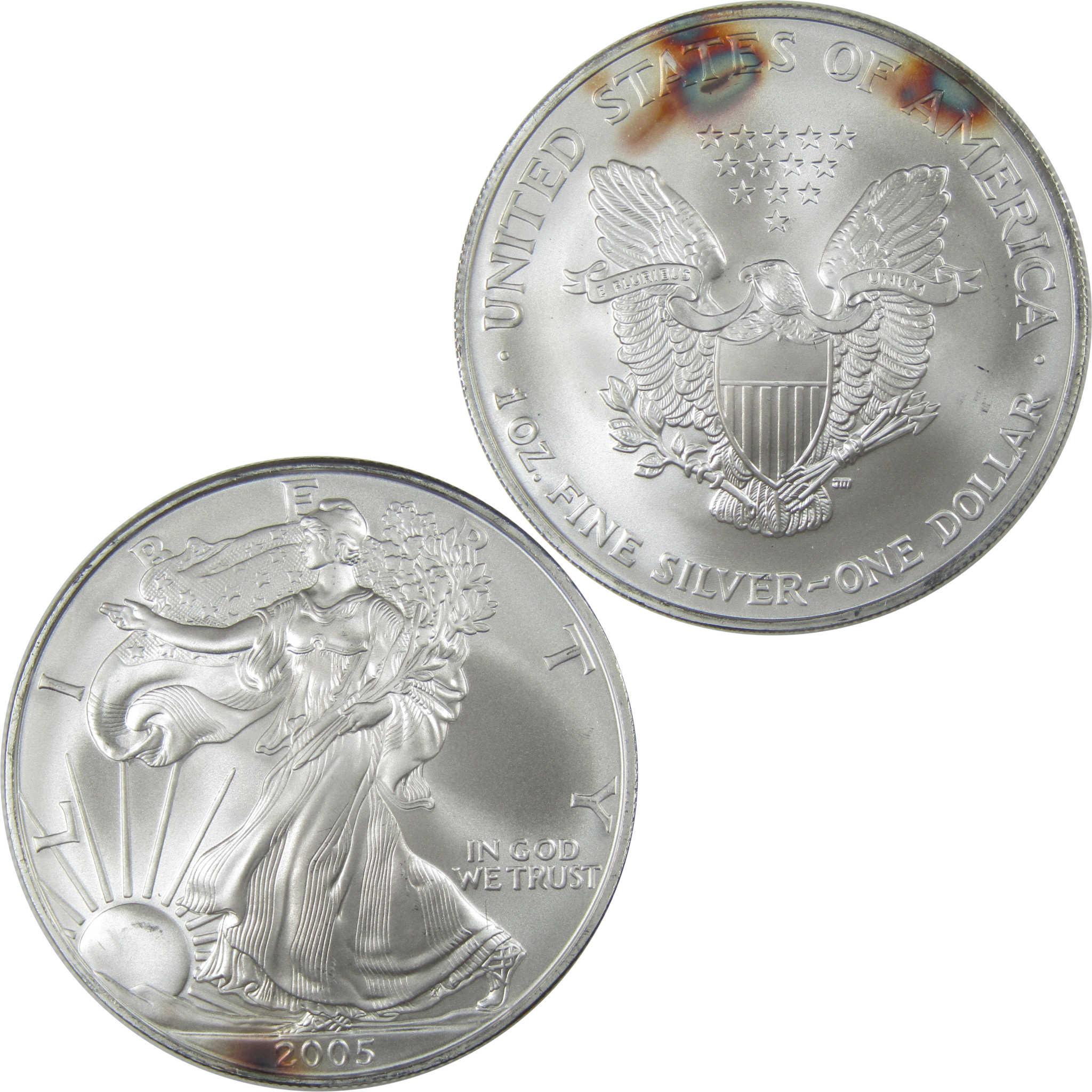 2005 American Silver Eagle Uncirculated Bullion Toned SKU:I24264