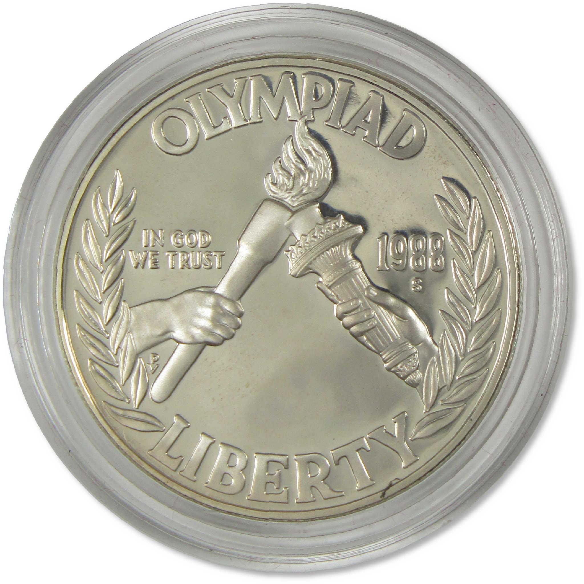 1988 S Seoul Olympiad Commemorative Silver Dollar Proof Coin OGP COA