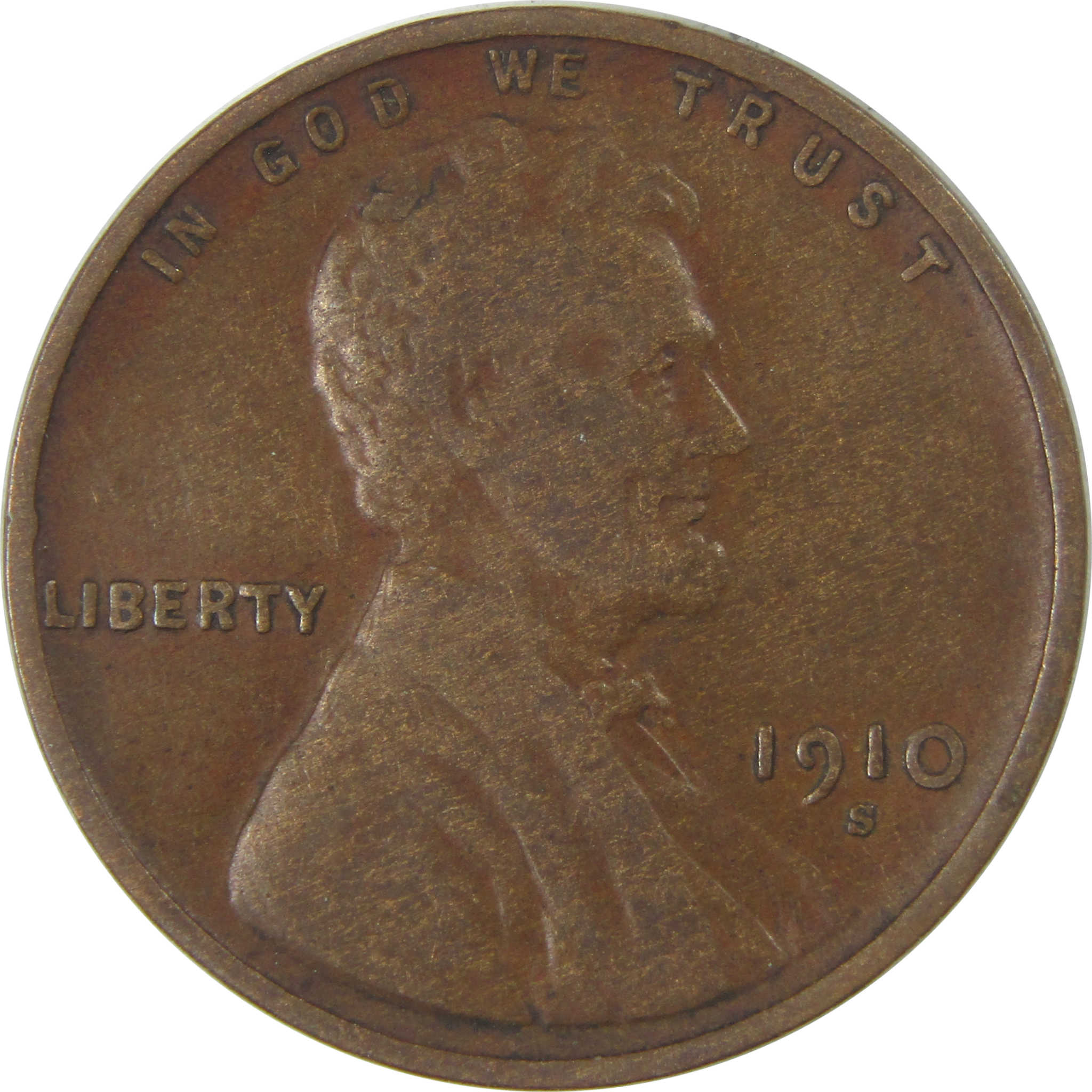 1910 S Lincoln Wheat Cent VF Very Fine Penny 1c Coin SKU:I23866