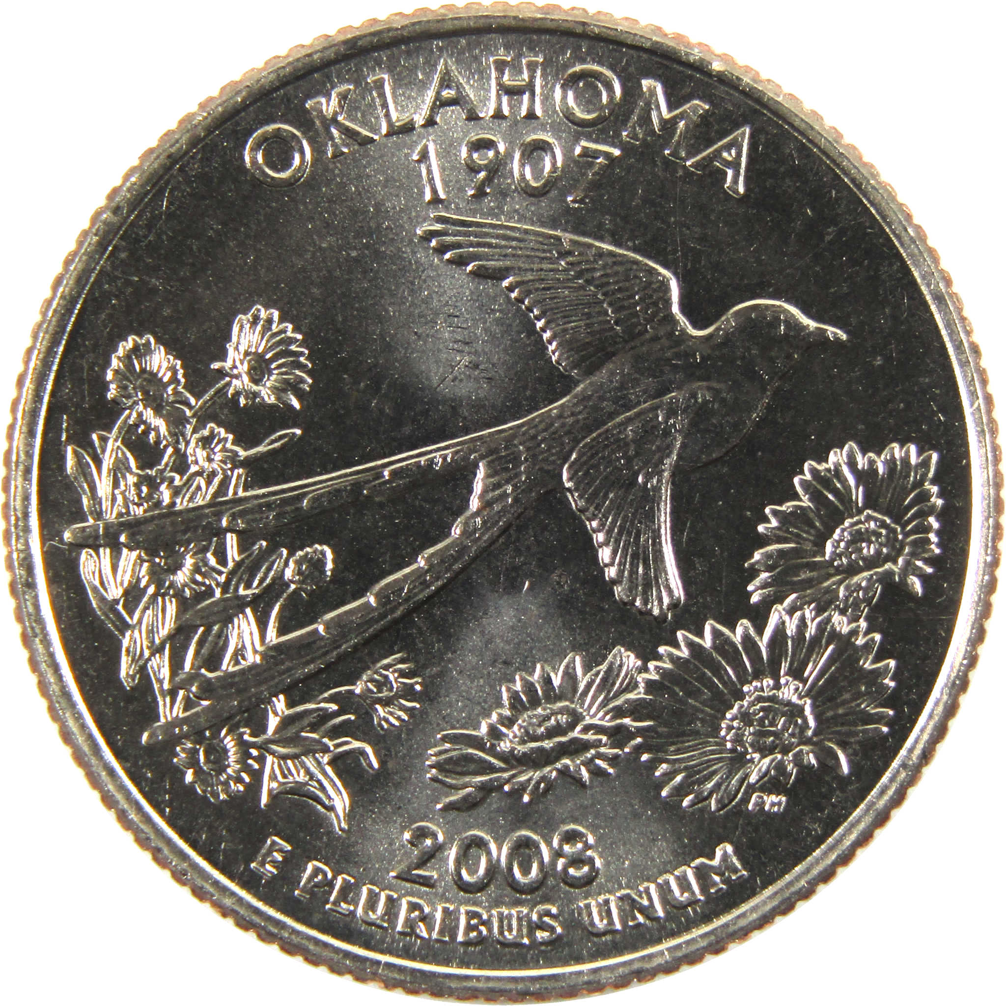 2008 D Oklahoma State Quarter BU Uncirculated Clad 25c Coin