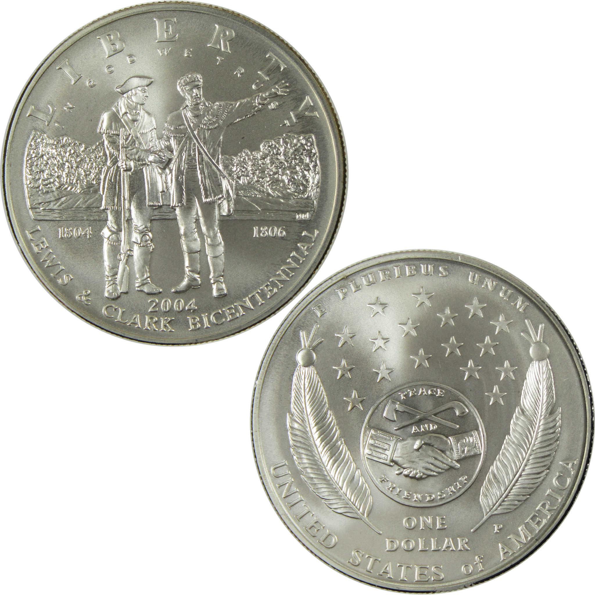 2004 P Lewis and Clark Commemorative Silver Dollar Uncirculated Coin