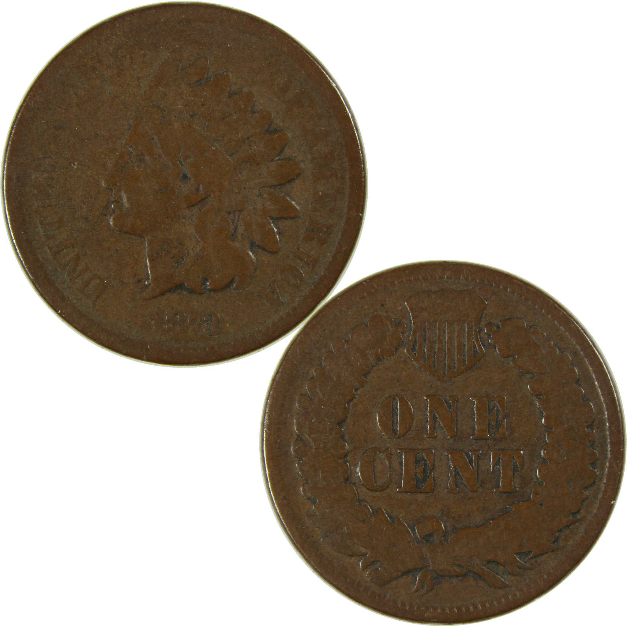 1873 Closed 3 Indian Head Cent VG Very Good Penny 1c Coin SKU:I27455