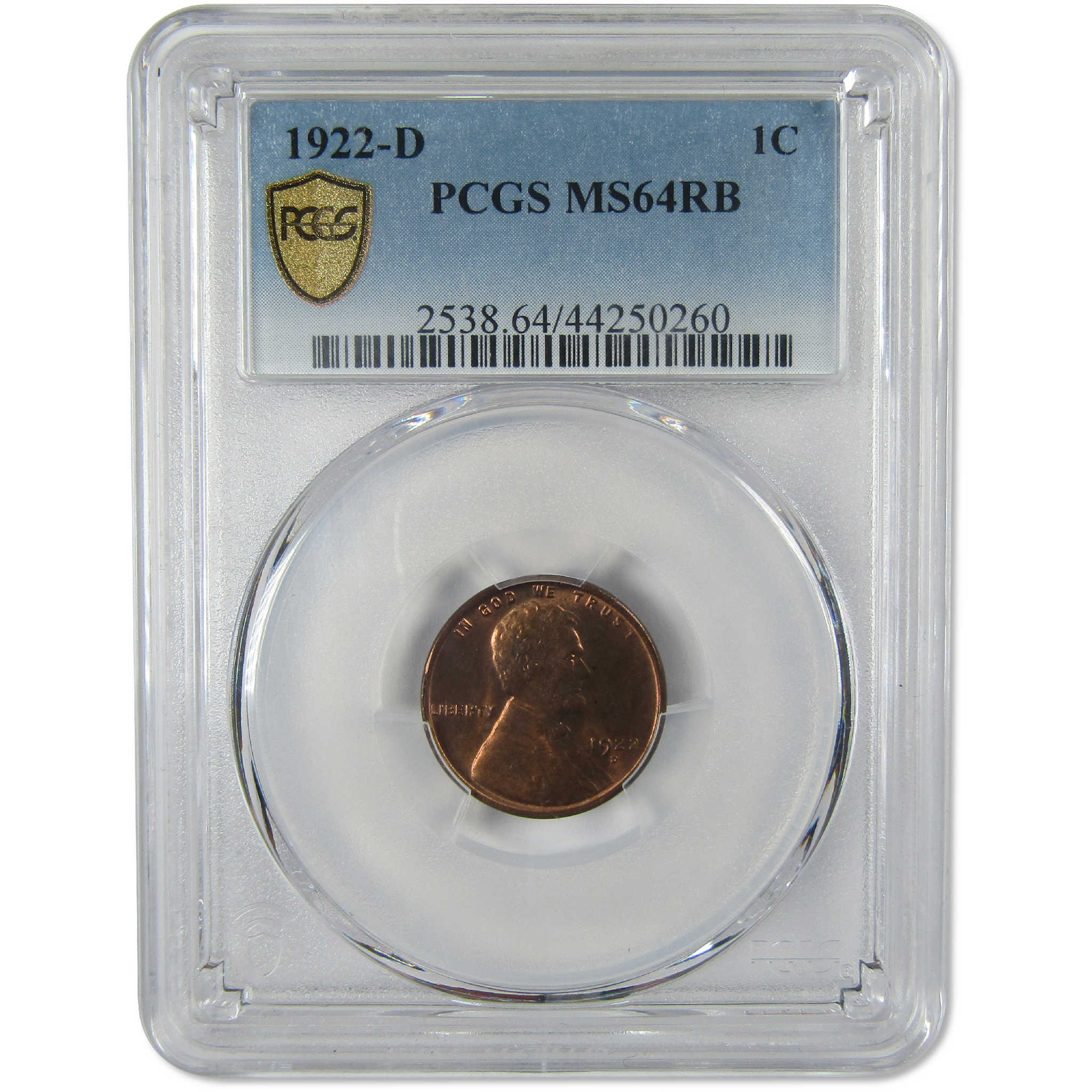 1922 D Lincoln Wheat Cent MS 64 RB PCGS Penny Uncirculated 1c Coin