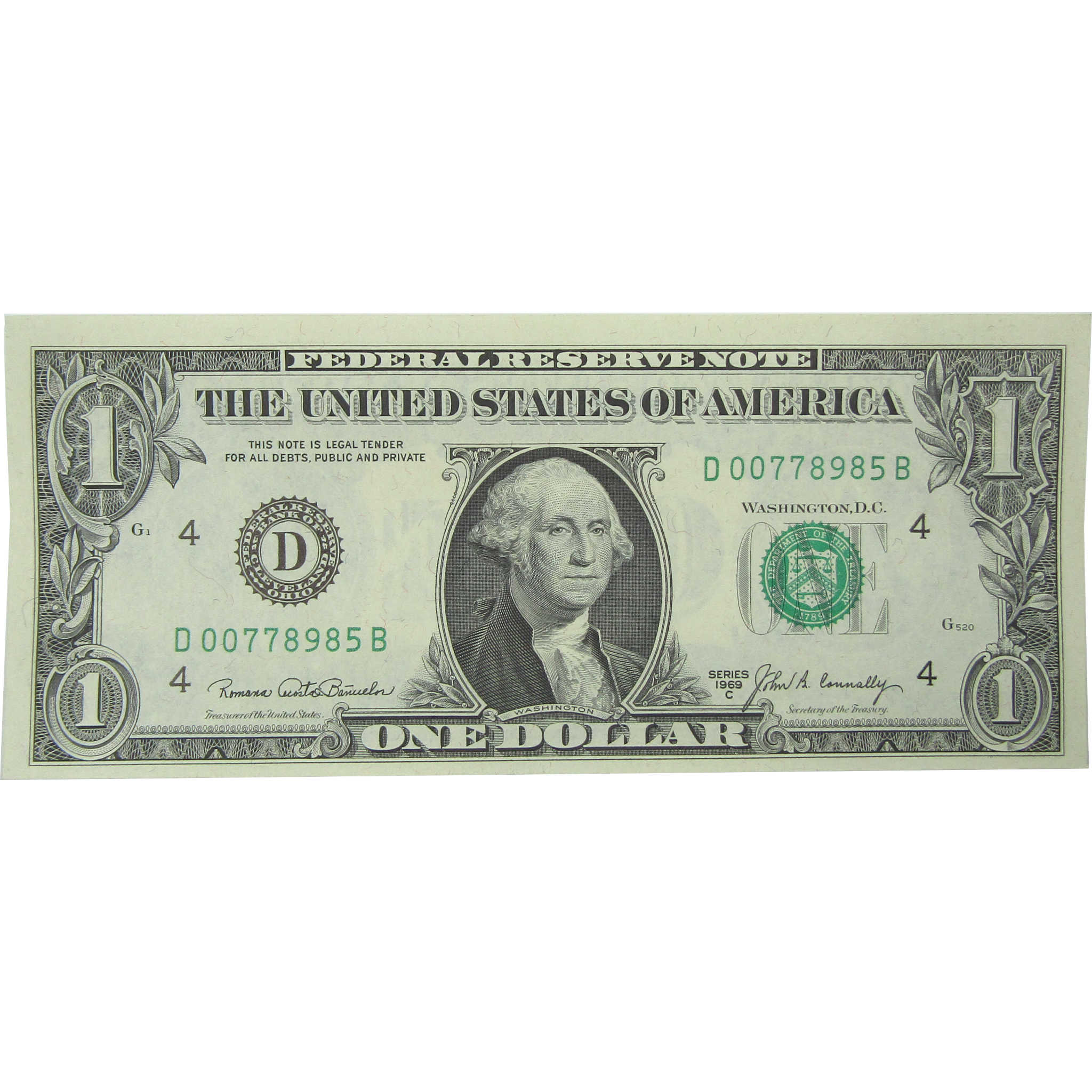 1969 C $1 Federal Reserve Note CCU Choice Crisp Uncirculated Currency