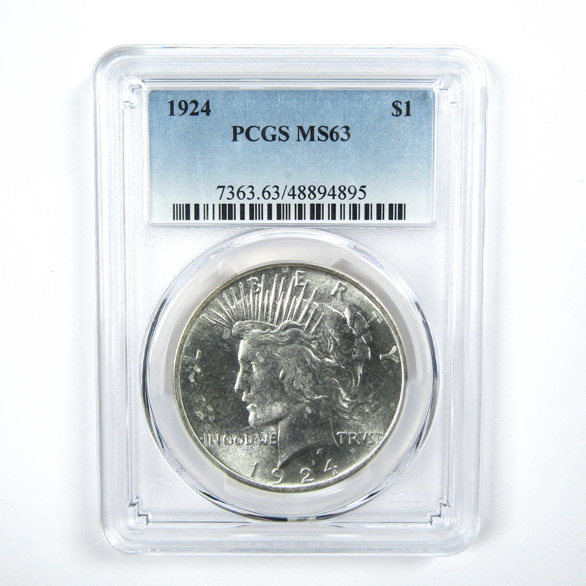 1924 Peace Dollar MS 63 PCGS Silver $1 Uncirculated Coin SKU:I13779