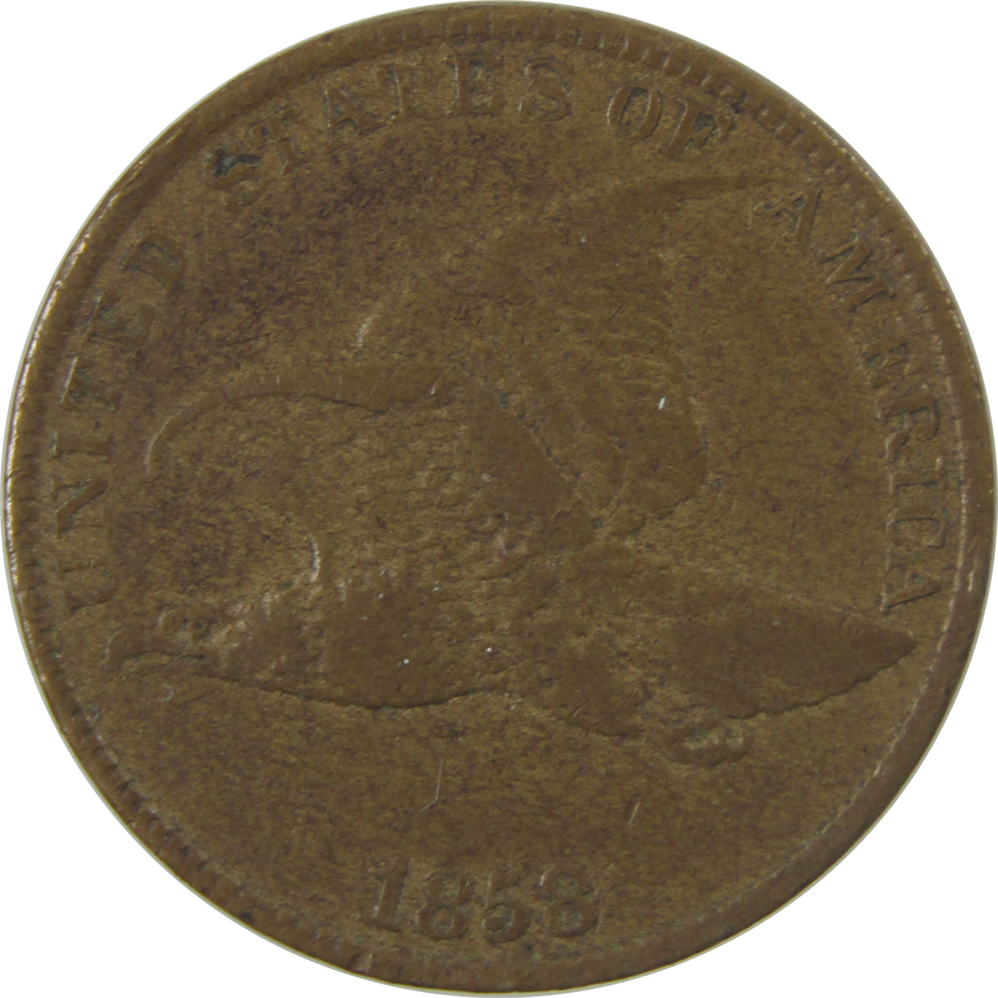 1858 Large Motto Flying Eagle Cent VF Very Fine Penny SKU:I25257
