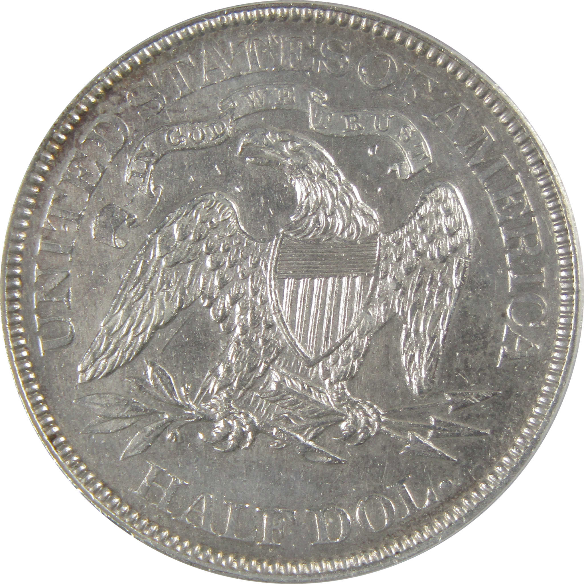 1867 Seated Liberty Half Dollar AU 58 Details ANACS Silver SKU:CP169