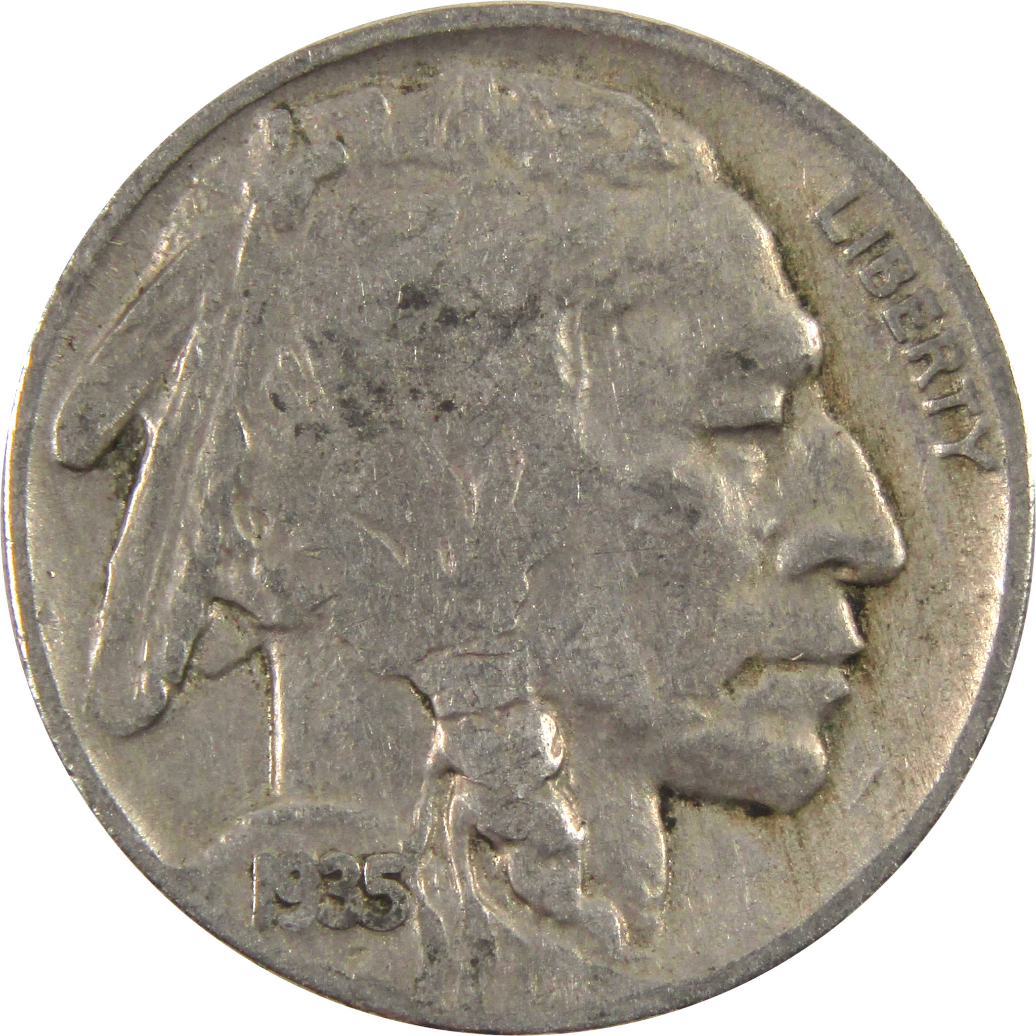 1935 Indian Head Buffalo Nickel F Fine 5c Coin