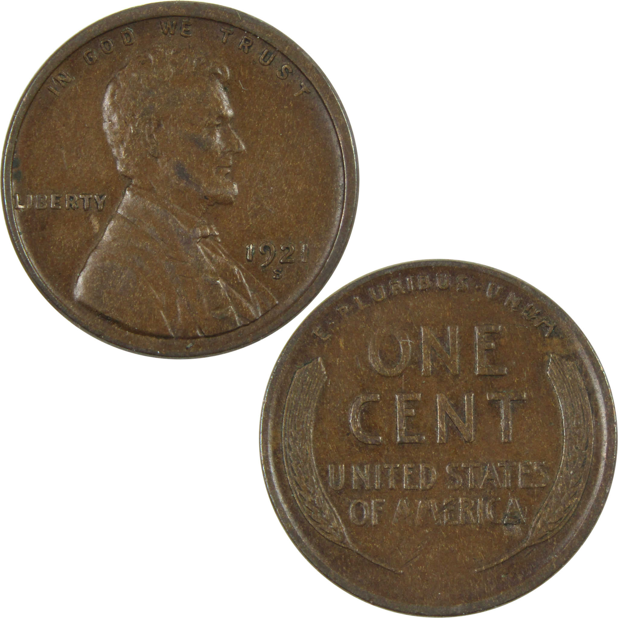 1921 S Lincoln Wheat Cent XF EF Extremely Fine Penny SKU:I14520