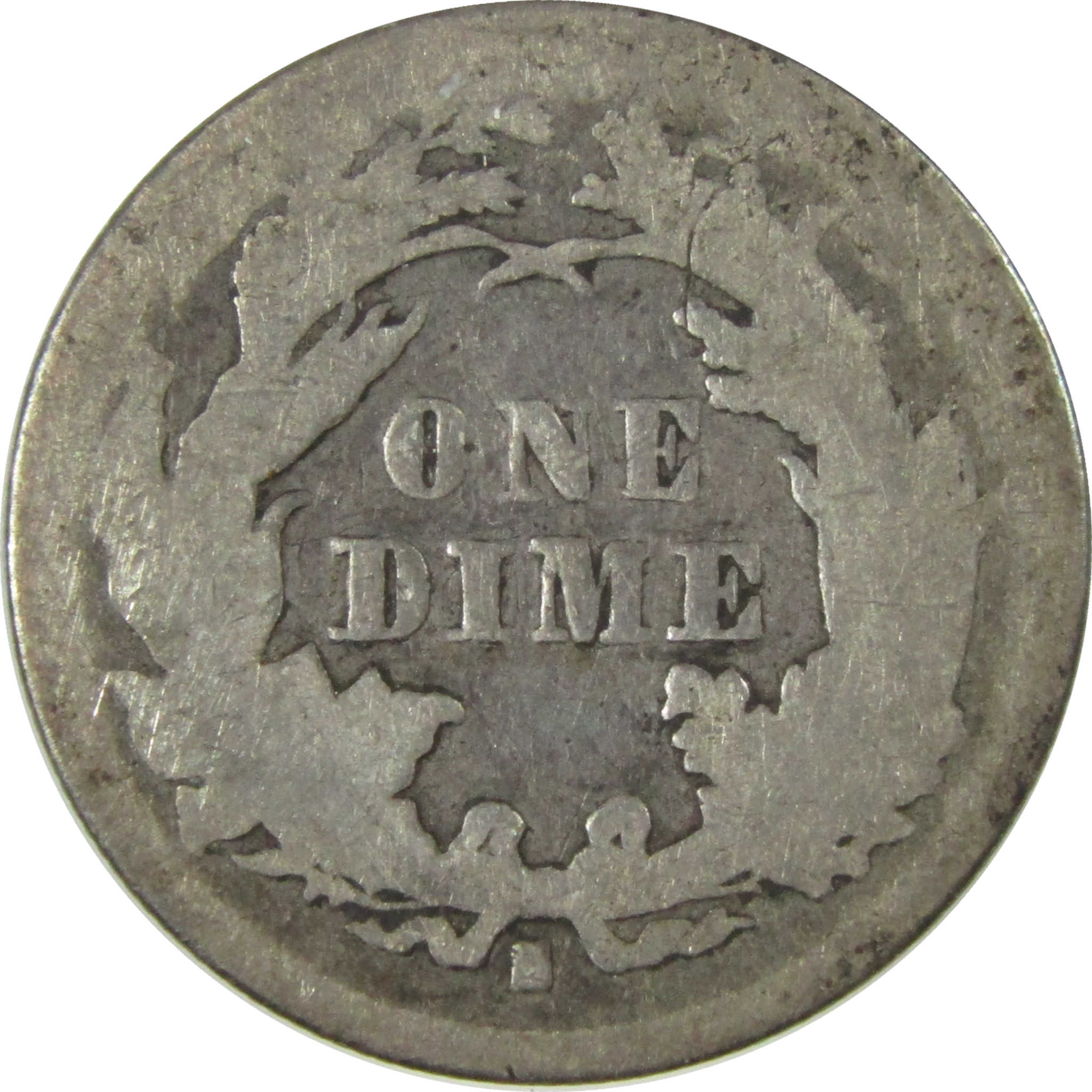1876 S Seated Liberty Silver Dime AG About Good 10c Coin SKU:I28237