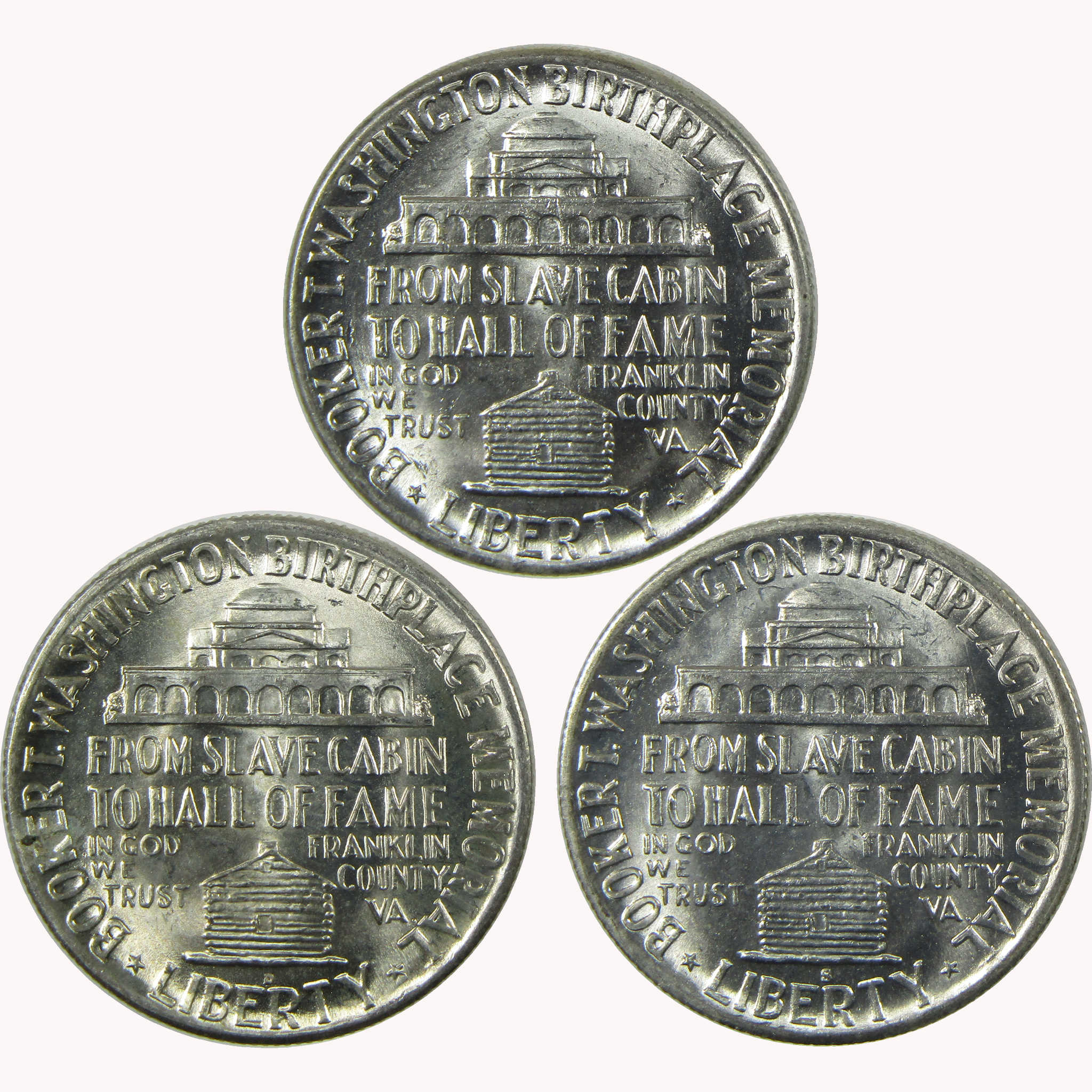 1947 PDS Booker T Washington 50c 3 Coin All Mint Set BU Choice Unc