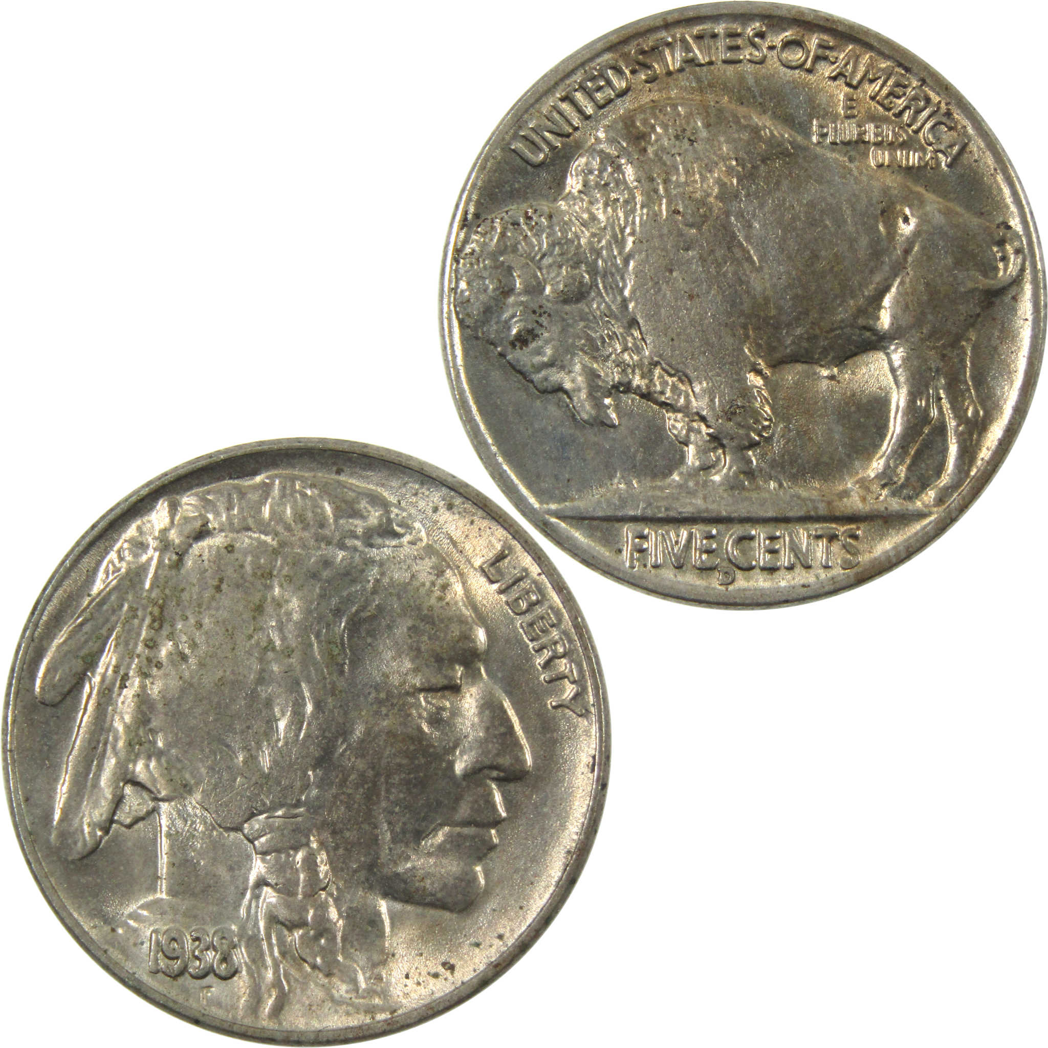 1938 D Indian Head Buffalo Nickel BU Uncirculated 5c Coin SKU:CPC5374