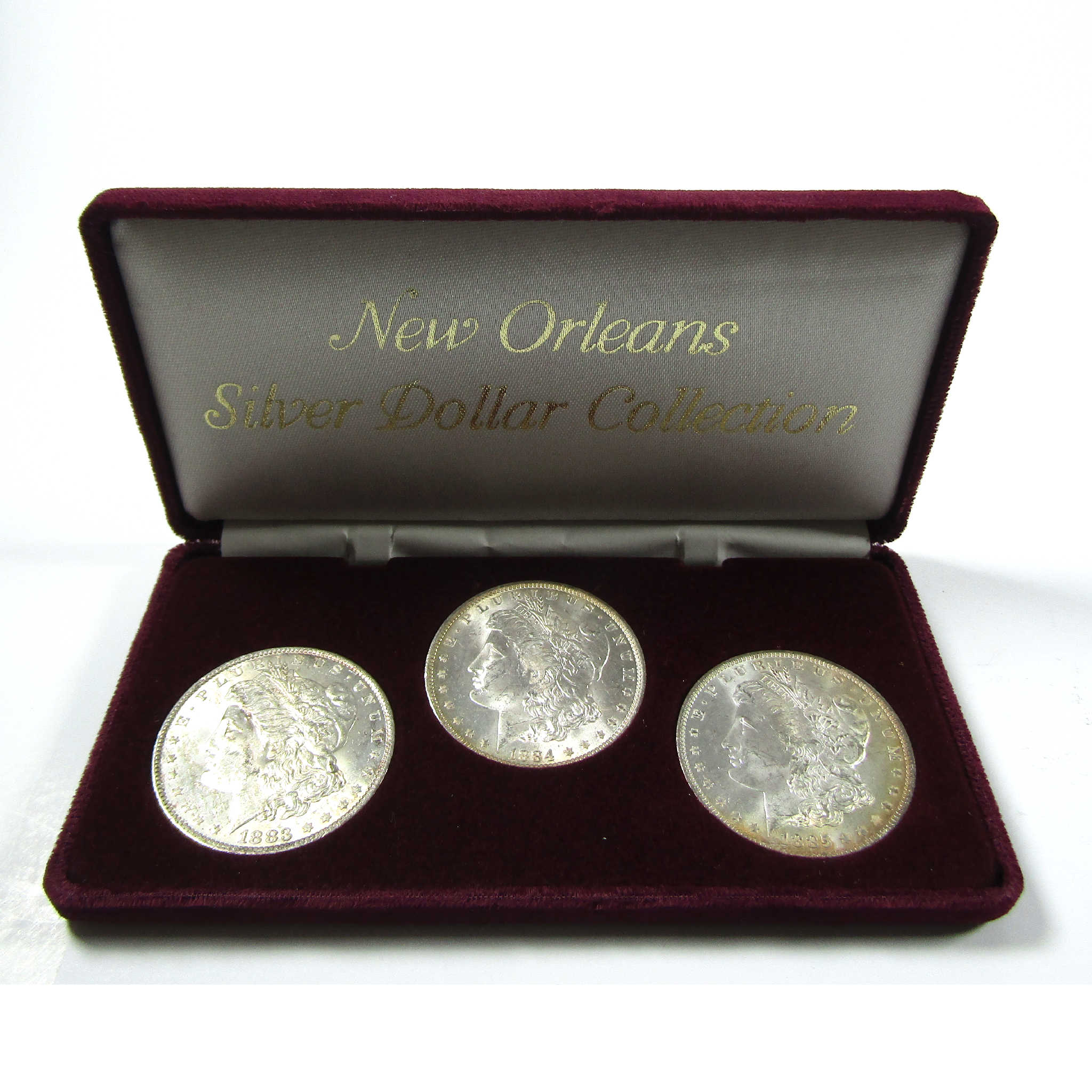 1883-1884 New Orleans Morgan Silver Dollar 3 Piece Set SKU:I13626 - Morgan coin - Morgan silver dollar - Morgan silver dollar for sale - Profile Coins &amp; Collectibles