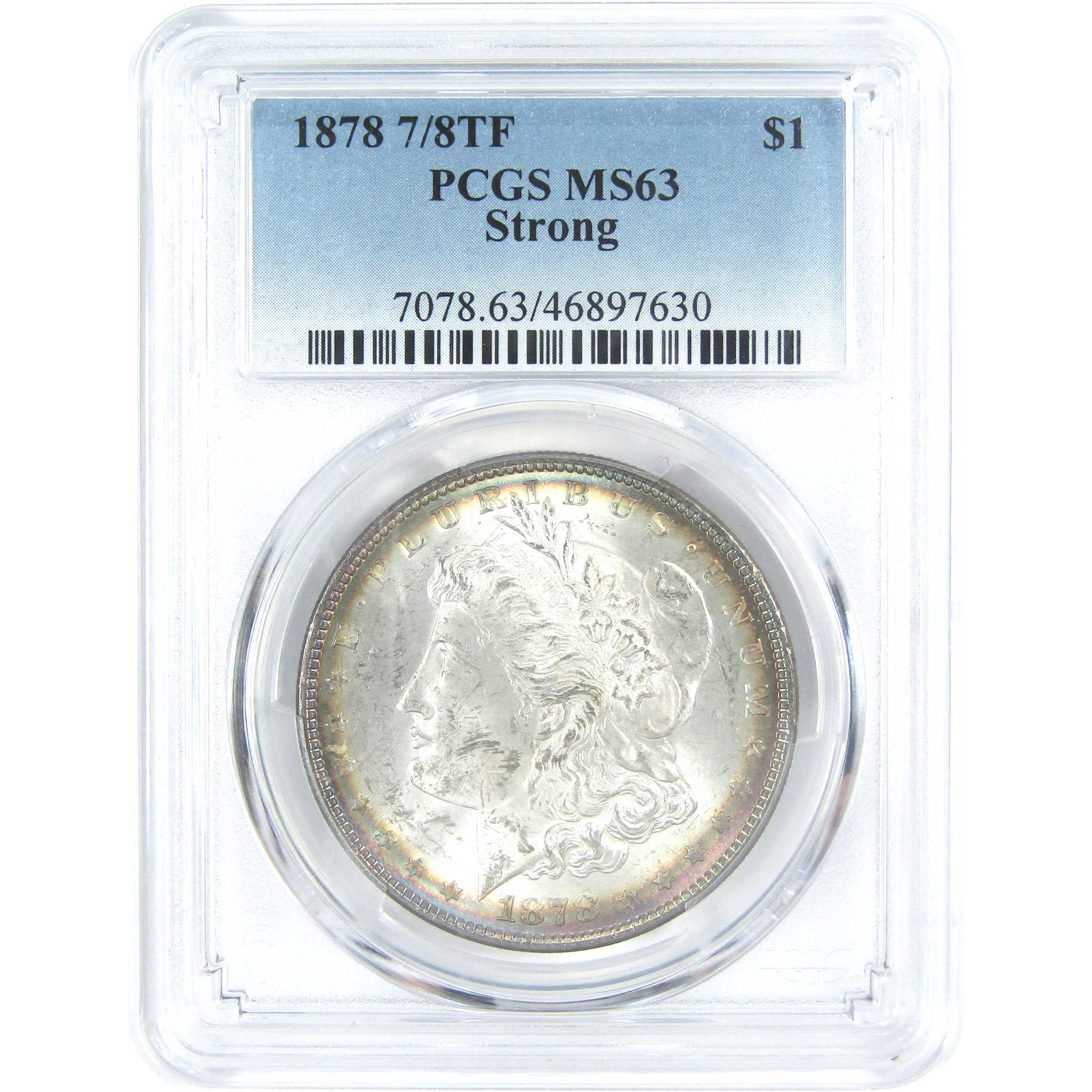 1878 7/8TF Strong Morgan Dollar MS 63 PCGS Silver $1 Toned SKU:I16426