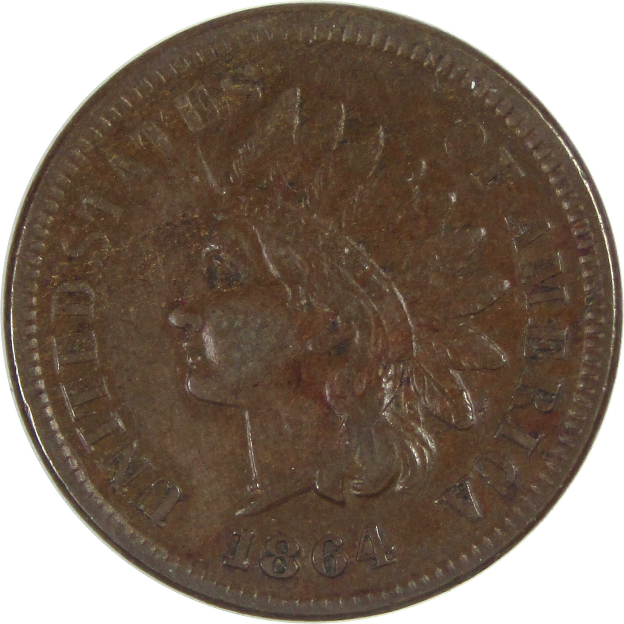 1864 L Indian Head Cent AU About Uncirculated Penny 1c SKU:CPC8628