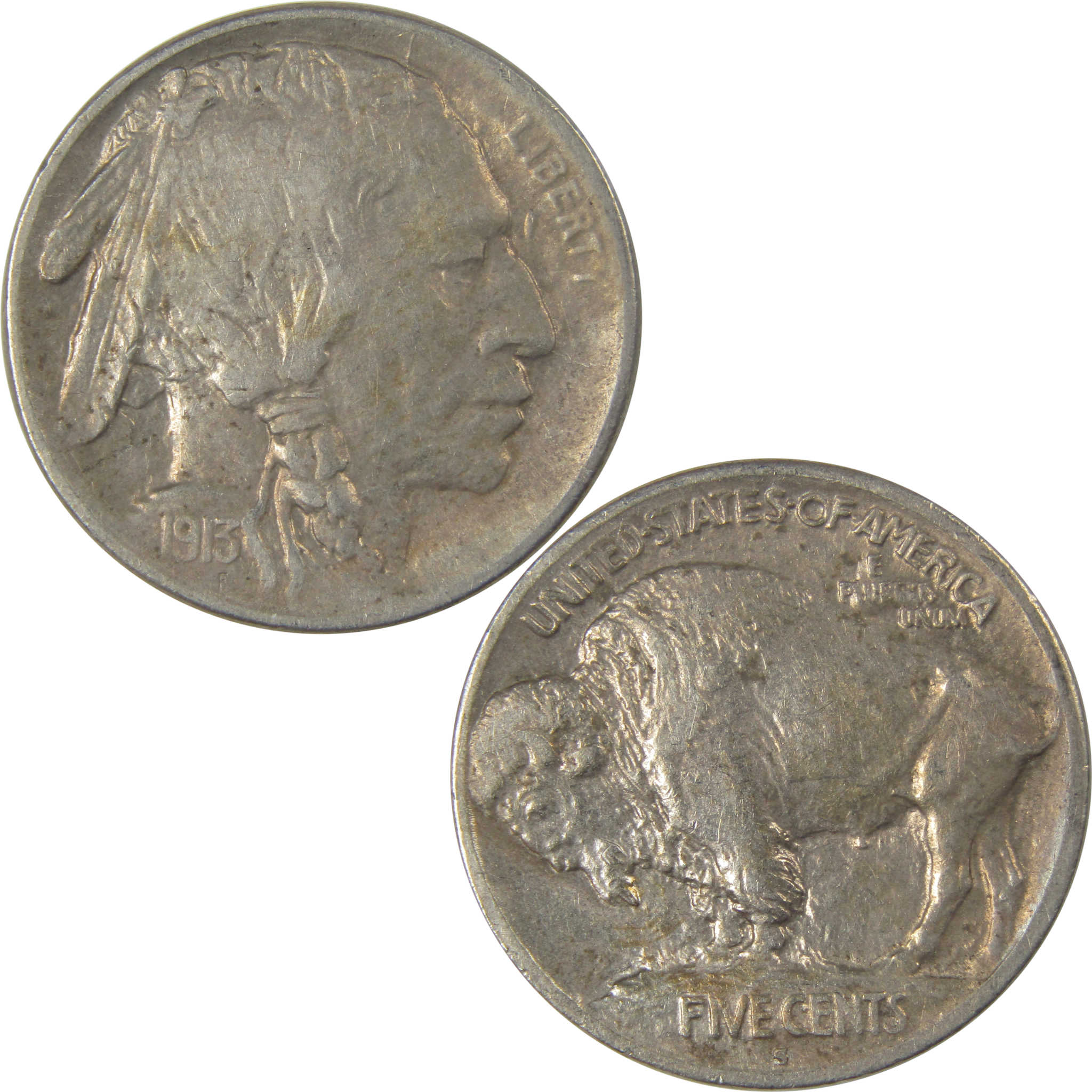 1913 S Type 1 Buffalo Nickel XF EF Extremely Fine SKU:I22843