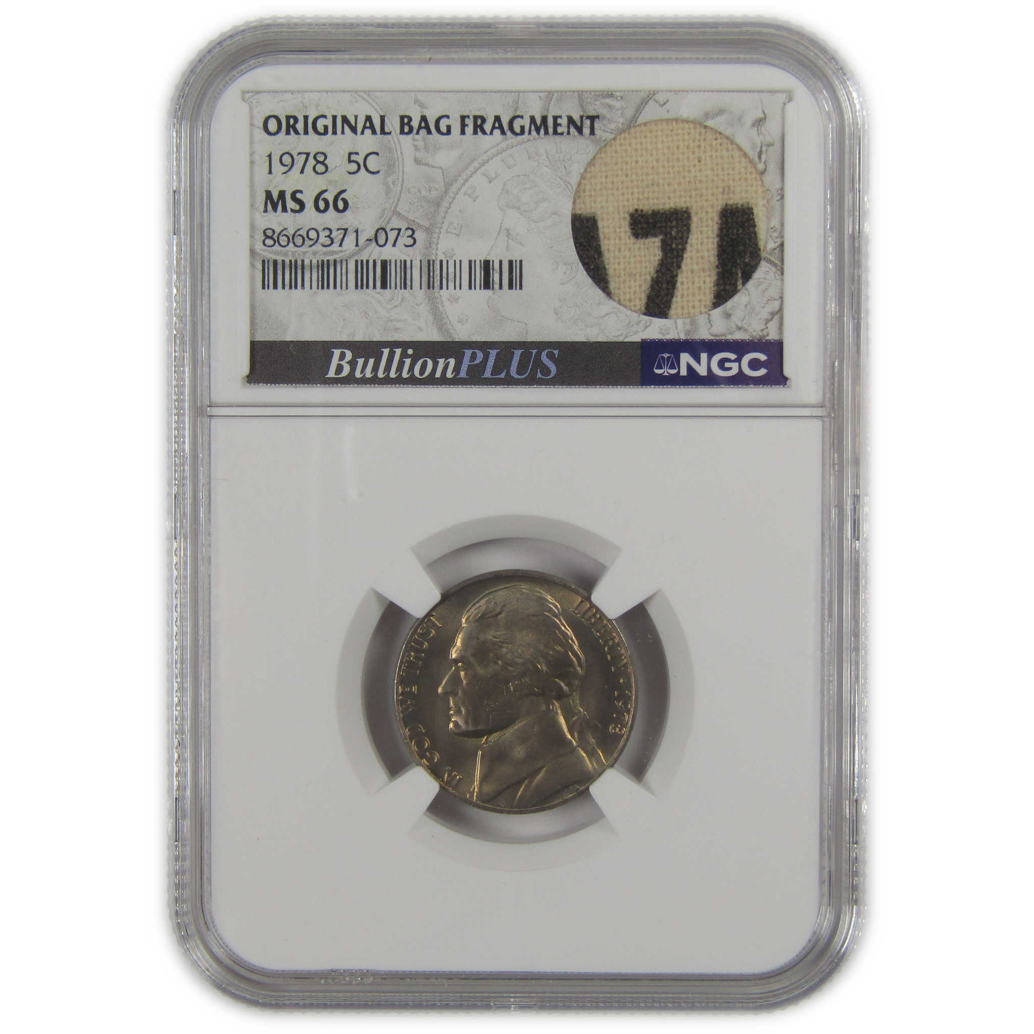 1978 Jefferson Nickel MS 66 NGC Original Bag Fragment SKU:I23514