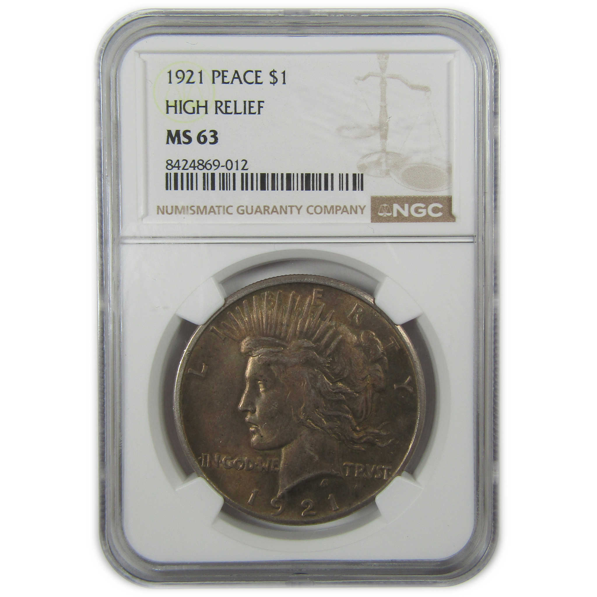 1921 High Relief Peace Dollar MS 63 NGC Silver Uncirculated SKU:I24640