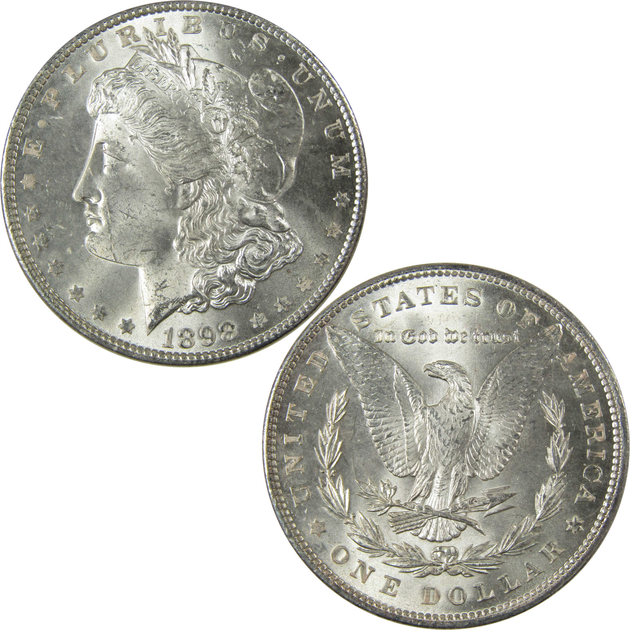 1898 Morgan Silver Dollar Uncirculated Mint State $1 Coin SKU:I27763