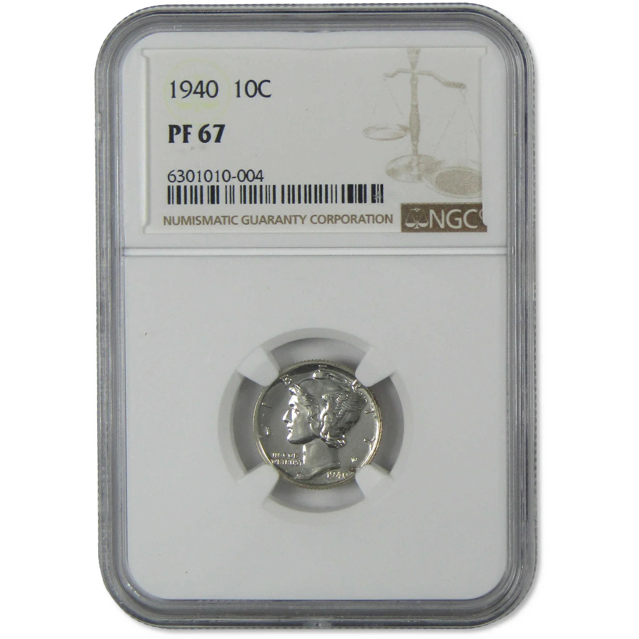 1940 Mercury Silver Dime PF 67 NGC Proof 10c Coin Collectible