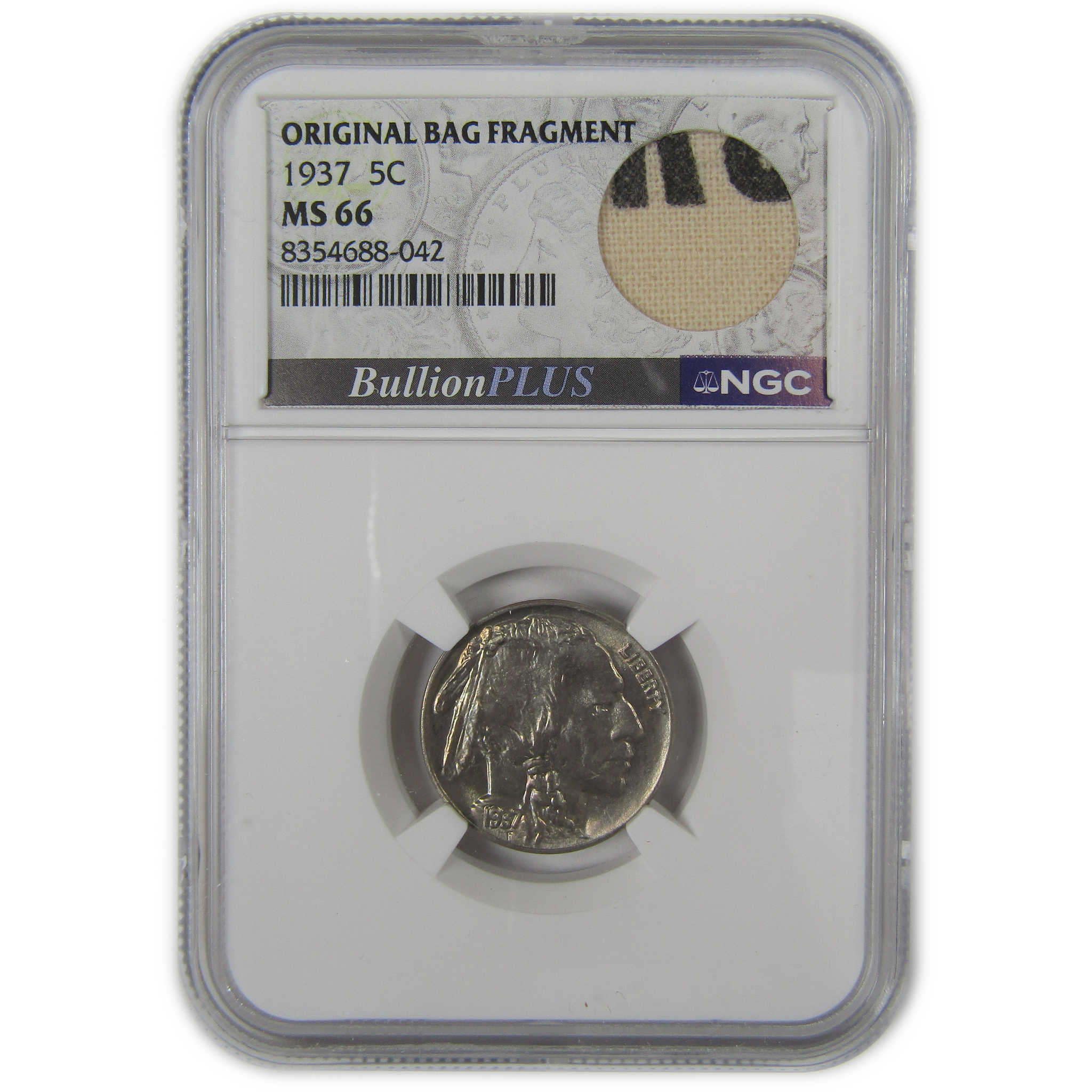 1937 Indian Head Buffalo Nickel MS 66 NGC Bag Fragment SKU:I22658