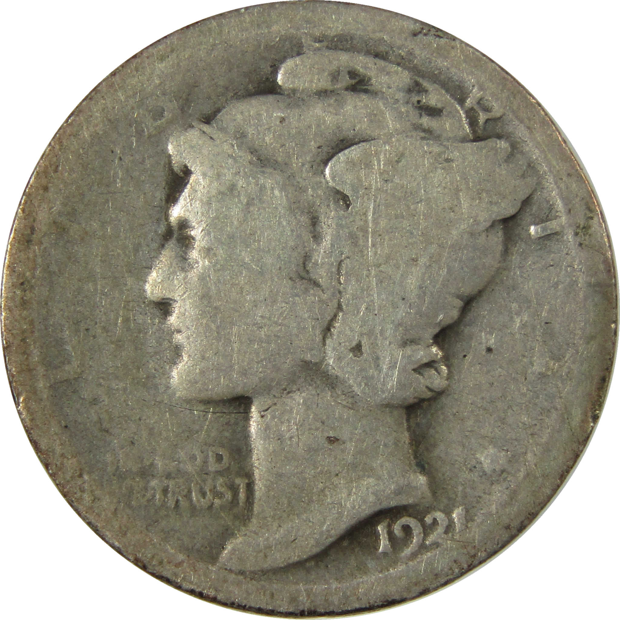 1921 Mercury Silver Dime G Good Details 10c Coin SKU:I28238