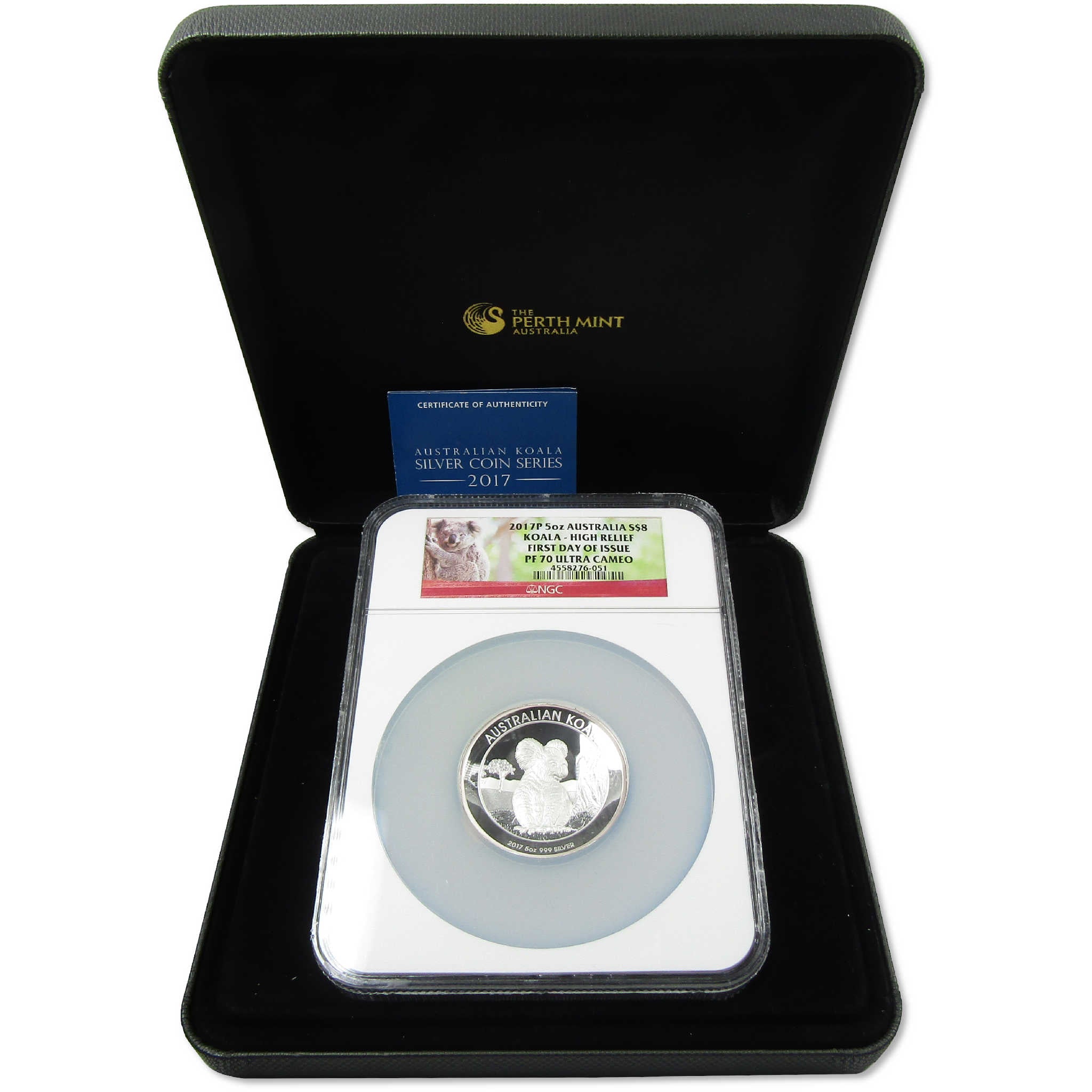 2017 Australian $8 Koala 5 oz Silver PF 70 UCAM NGC Proof SKU:CPC9663