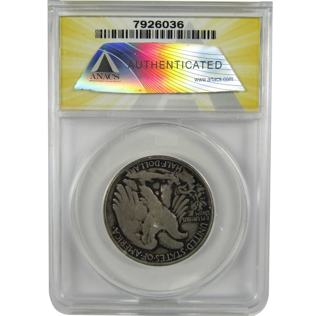 1916 Liberty Walking Silver Half Dollar G 6 Details ANACS SKU:I28579