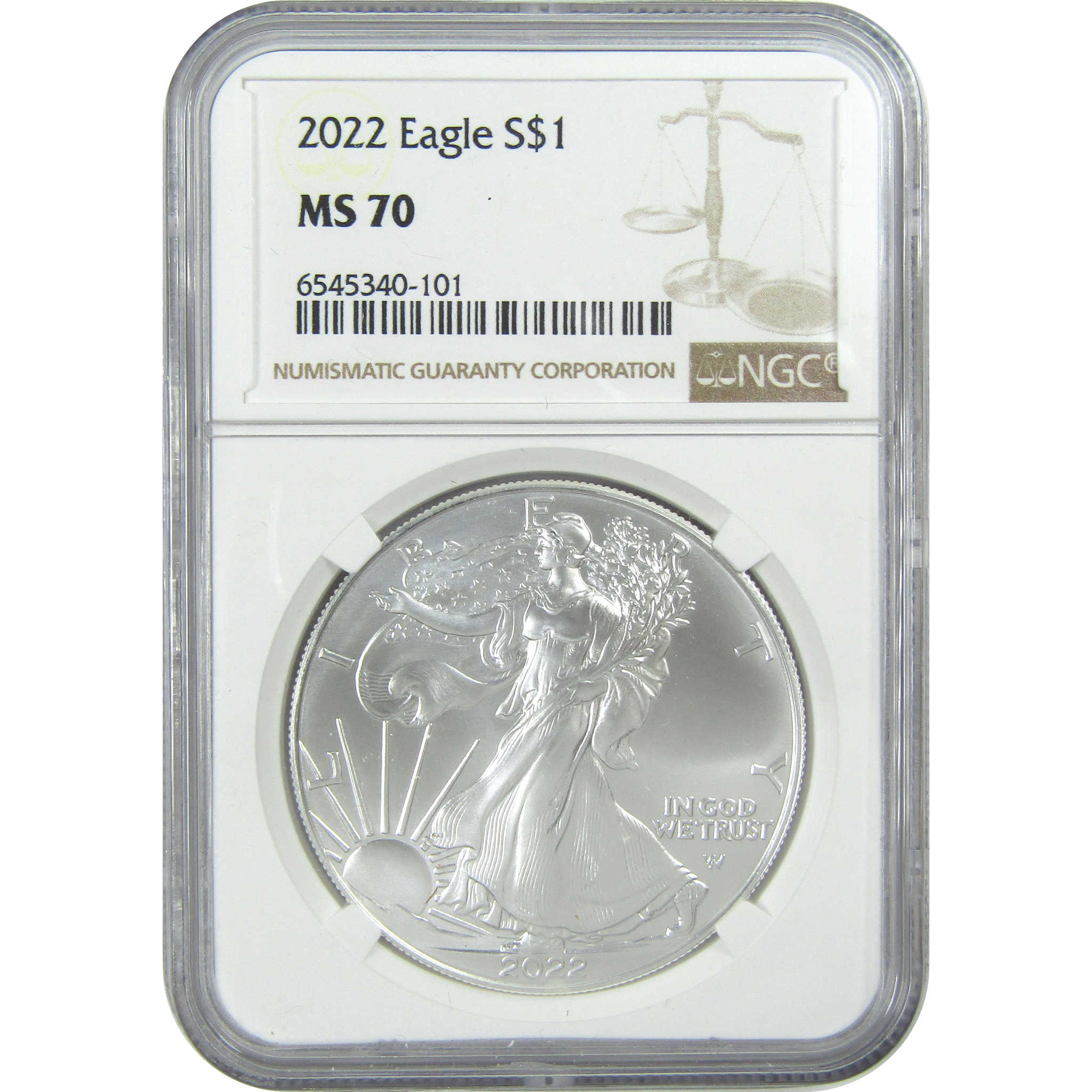 2022 American Eagle Dollar MS 70 NGC 1 oz .999 Silver Bullion $1 Coin