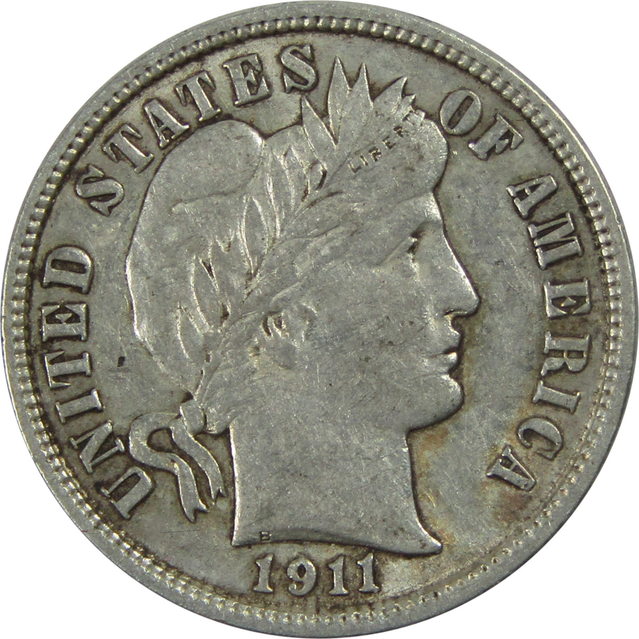 1911 D Barber Dime XF EF Extremely Fine Silver 10c Coin SKU:I13439