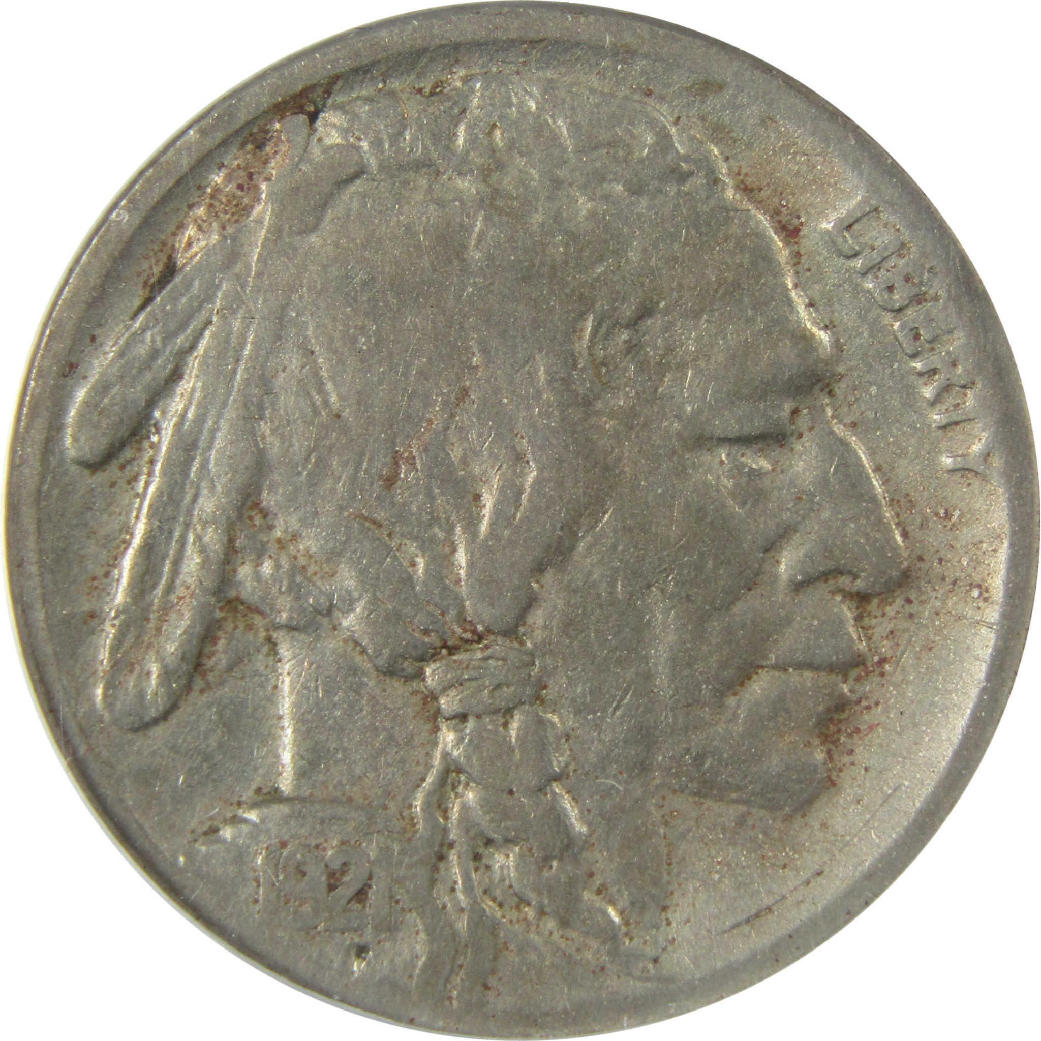 1921 S Indian Head Buffalo Nickel F 12 Details ANACS 5c Coin SKU:CP778