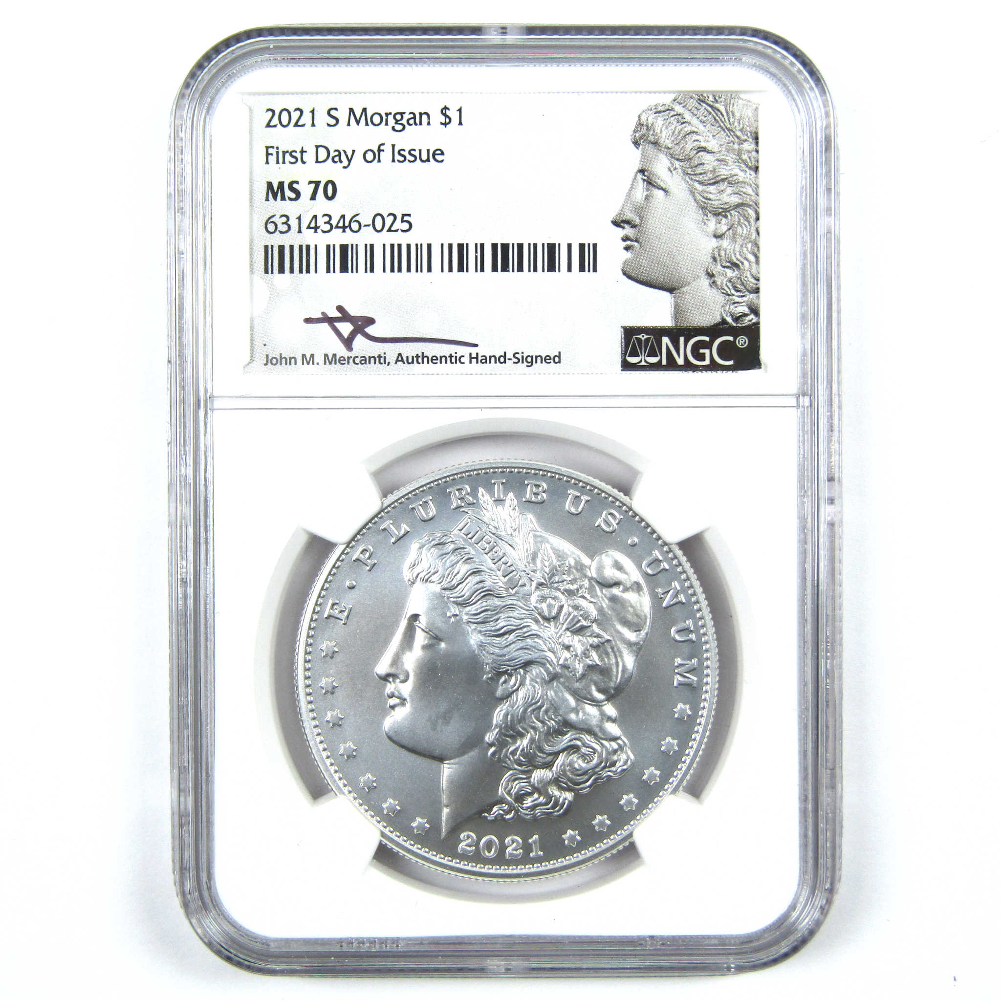 2021 S Morgan Dollar MS 70 NGC Silver Signed Mercanti SKU:CPC6398 - Morgan coin - Morgan silver dollar - Morgan silver dollar for sale - Profile Coins &amp; Collectibles