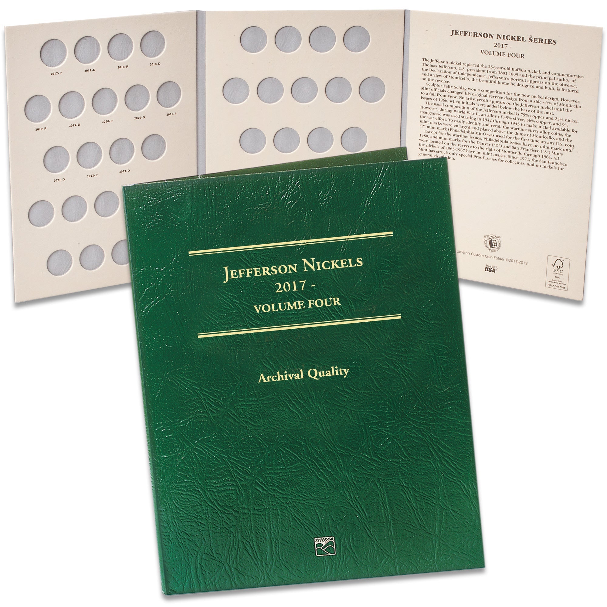 2017-Date Jefferson Nickel Folder Volume 4 Littleton Coin Company