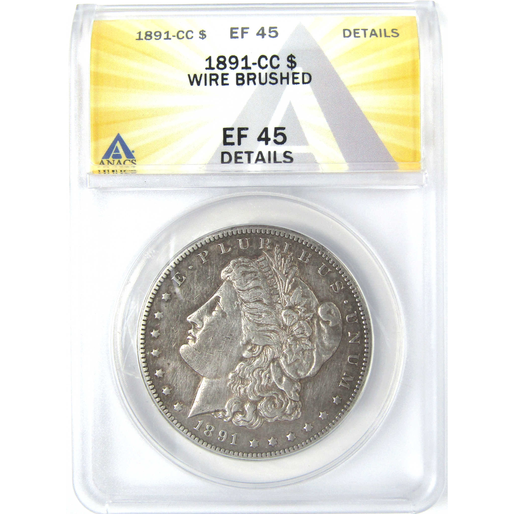 1891 CC Morgan Dollar EF 45 Details ANACS Silver $1 Coin SKU:I16202 - Morgan coin - Morgan silver dollar - Morgan silver dollar for sale - Profile Coins &amp; Collectibles